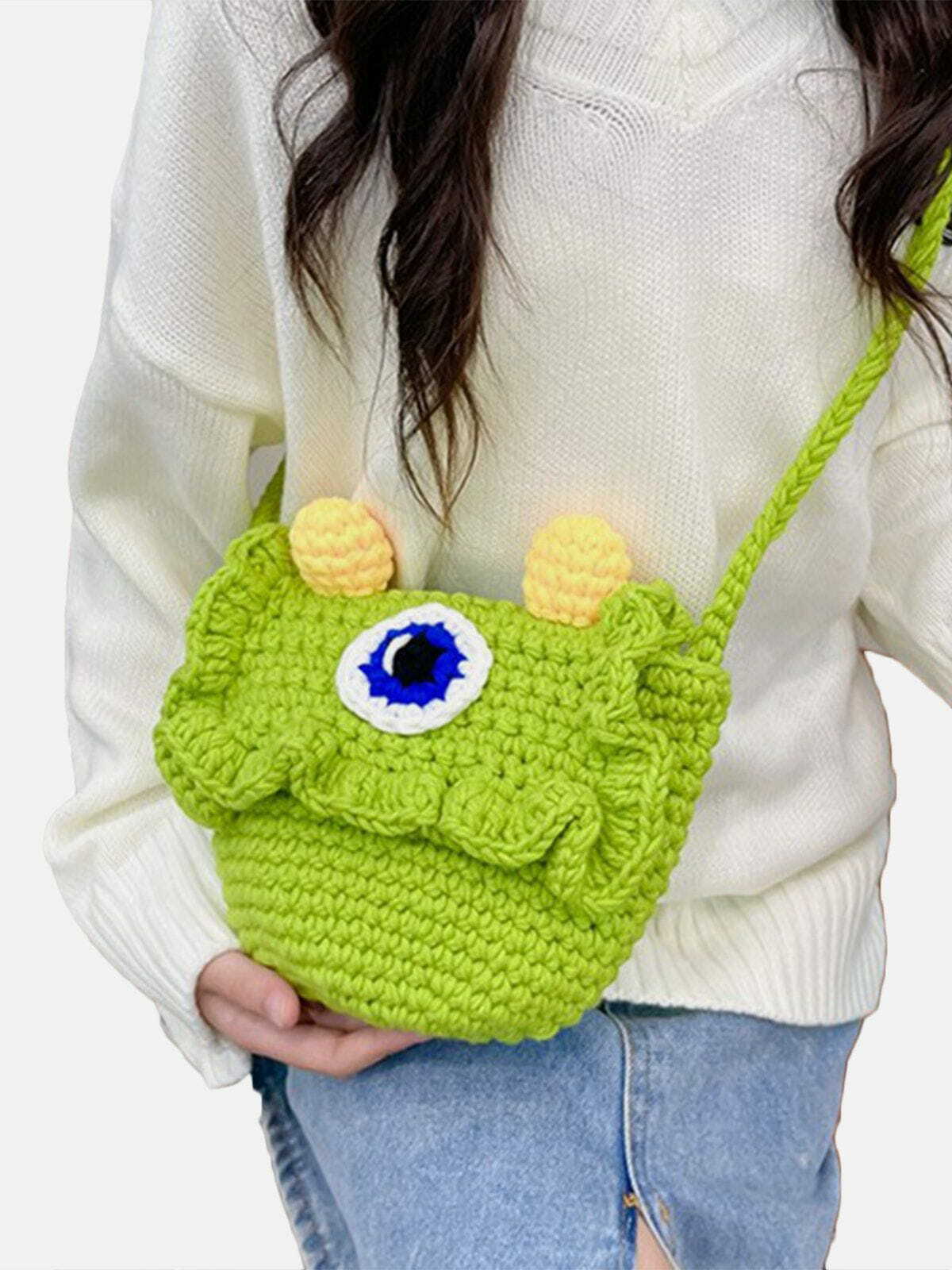 Cartoon Three Eyes Bag: Y2K Aesthetic, Grunge Style, 90s Fashion, Cute Outfits & More!