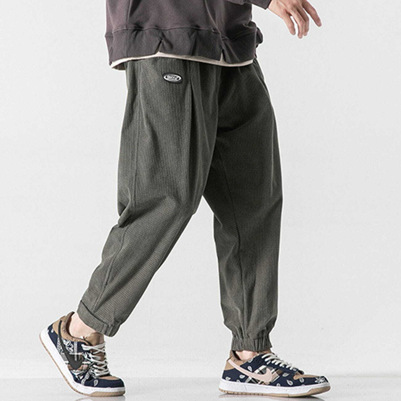 Chic Y2K Corduroy Joggers for Effortless Grunge Style and Aesthetic Summer Outfits