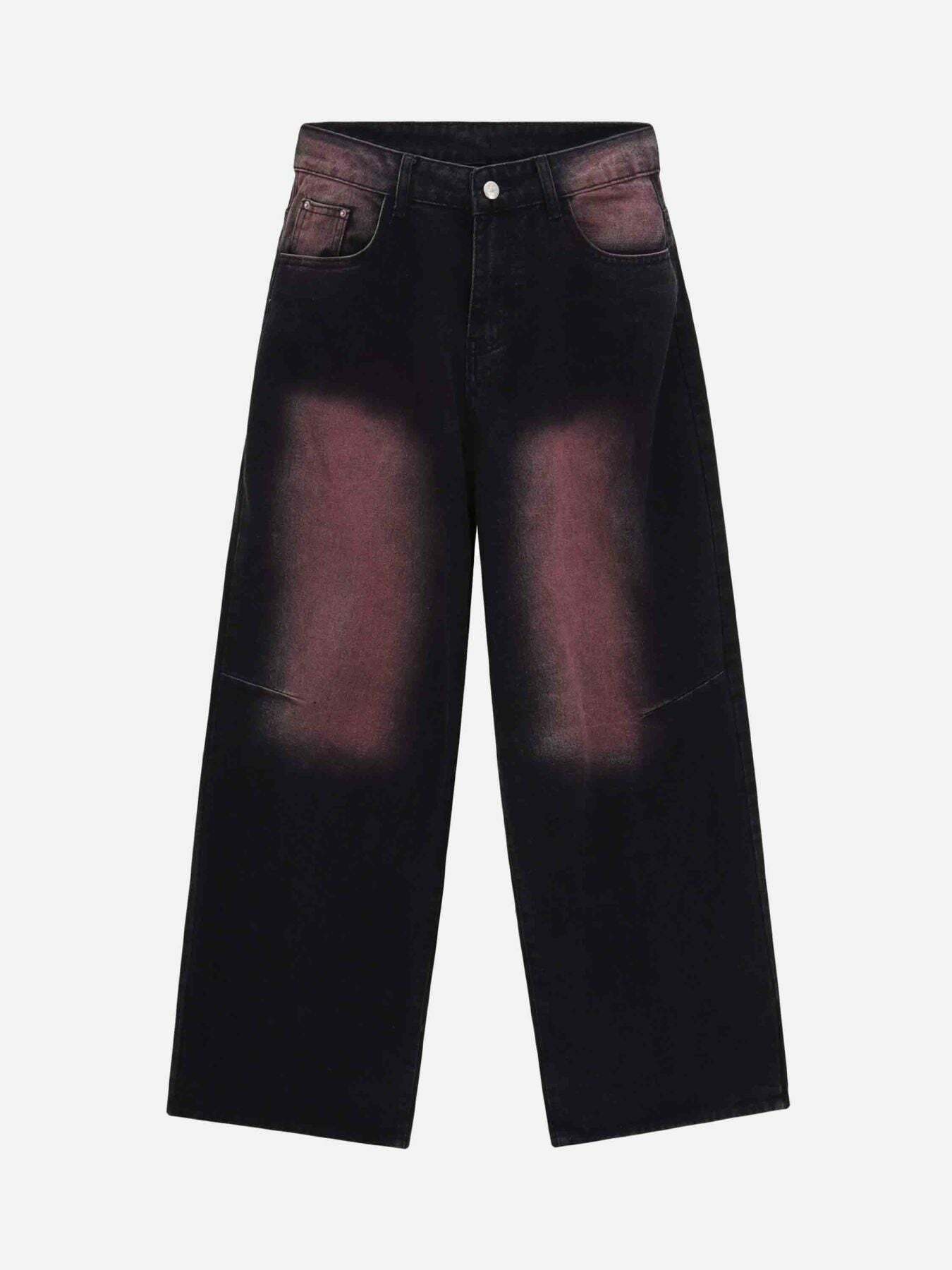 Color Blocked Loose Straight Jeans - Y2K Grunge Style, 90s Fashion, and Aesthetic Outfit Essential