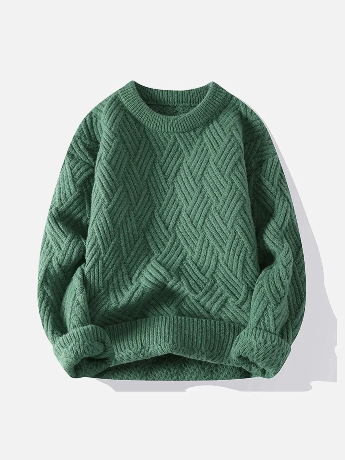 Cozy Solid Color Weave Sweater - Y2K Aesthetic, Perfect for 90s Fashion & Grunge Outfits