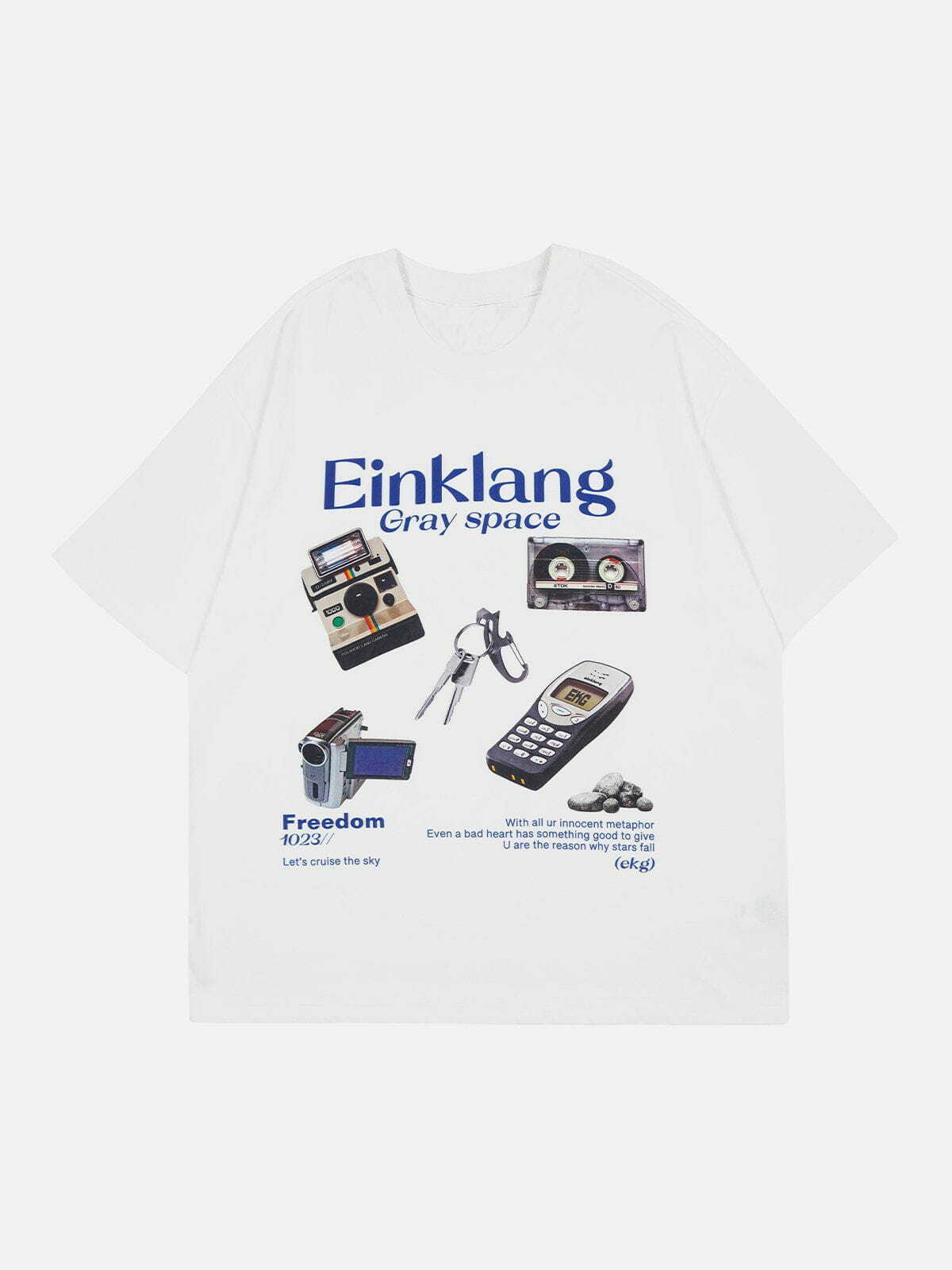 Einklang Y2K Aesthetic Camera Print Tee - Vintage 90s Grunge Style for Trendy Outfits