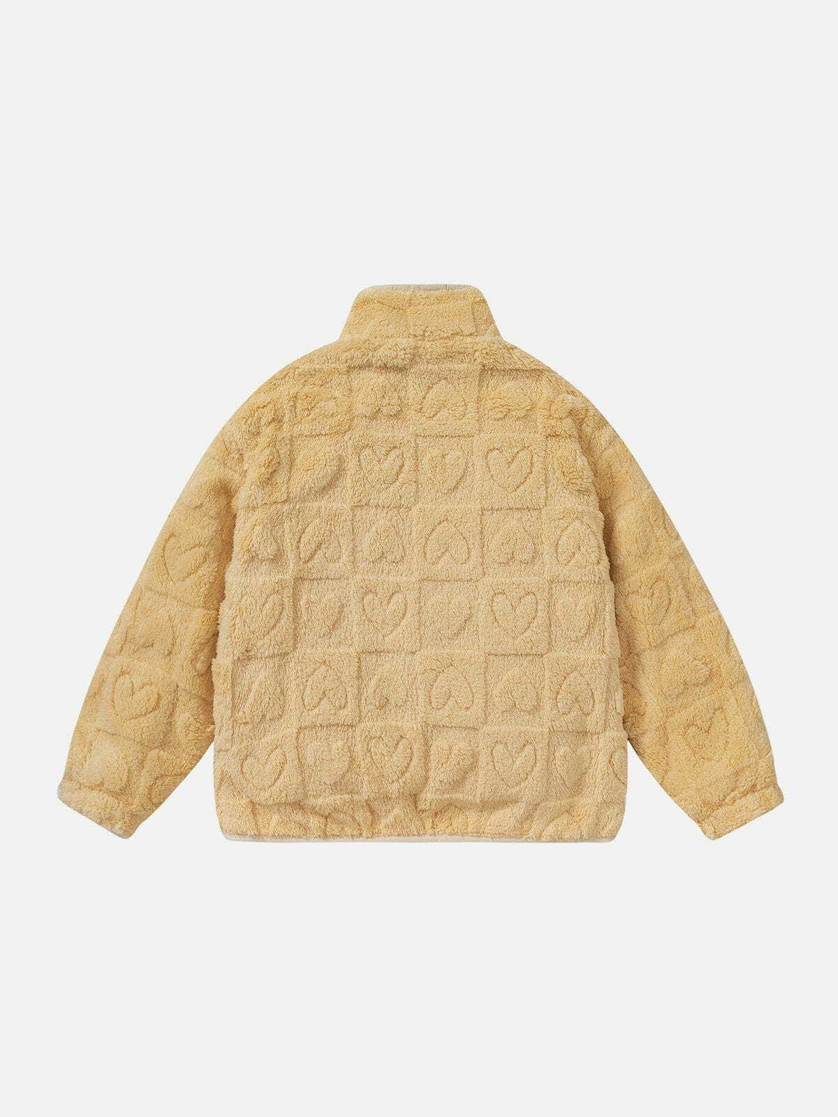 Floral Embroidered Sherpa Coat - Y2K Aesthetic Outerwear for 90s Fashion Lovers