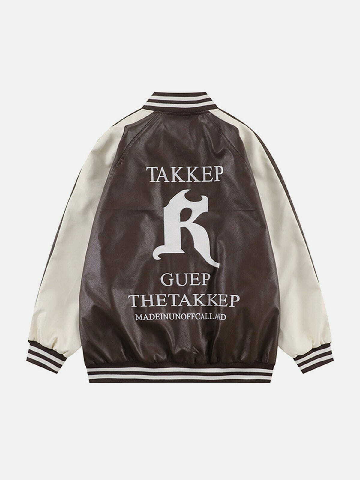 Gothic Letter PU Jacket Y2K Grunge Style 90s Fashion Vintage Aesthetic Outerwear for Trendsetters