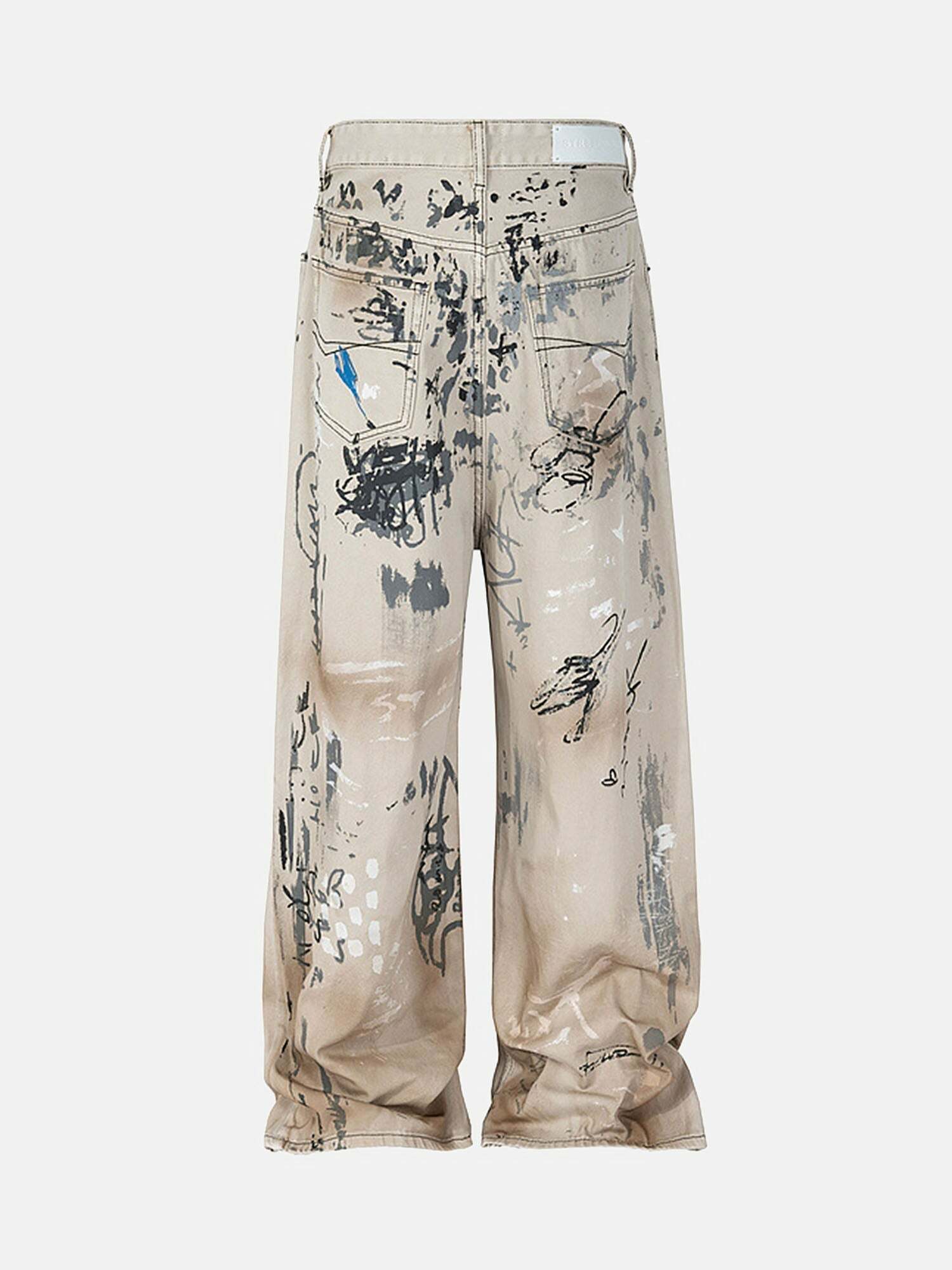 Hand-Painted Graffiti Baggy Jeans - Y2K Grunge Aesthetic, 90s Fashion, and Summer Vibes