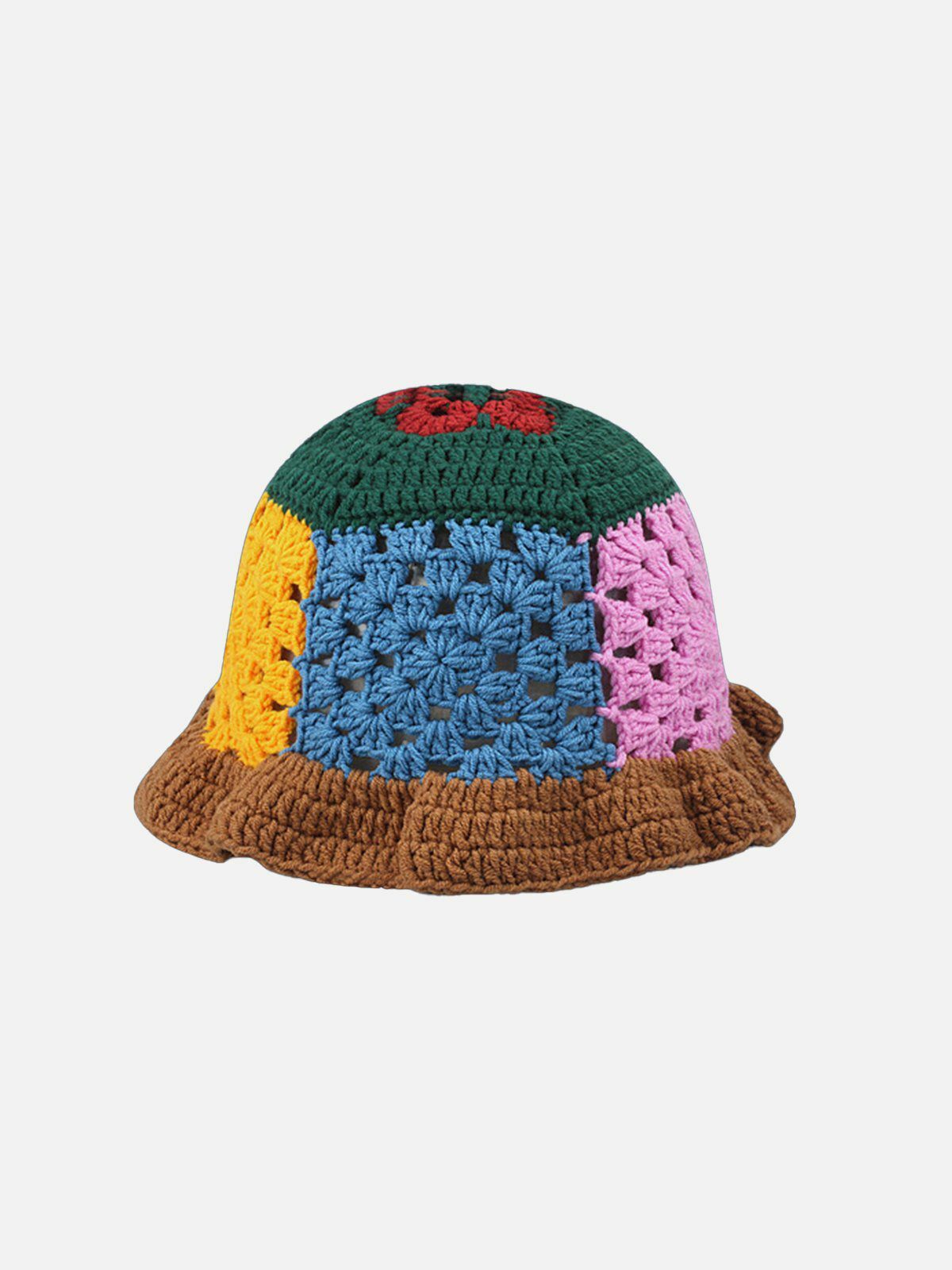 Handmade Crochet Open Knit Bucket Hat - Y2K Aesthetic Summer Accessory for Trendy Outfits