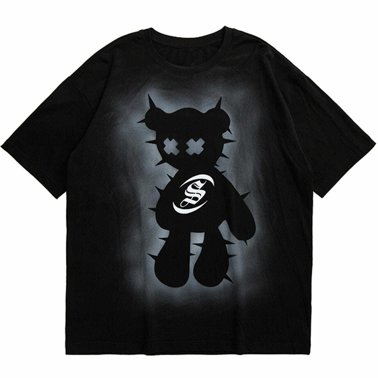 Reflective Bear Graphic Tee - Y2K Aesthetic, 90s Grunge Style, Cute Summer Outfit Essential