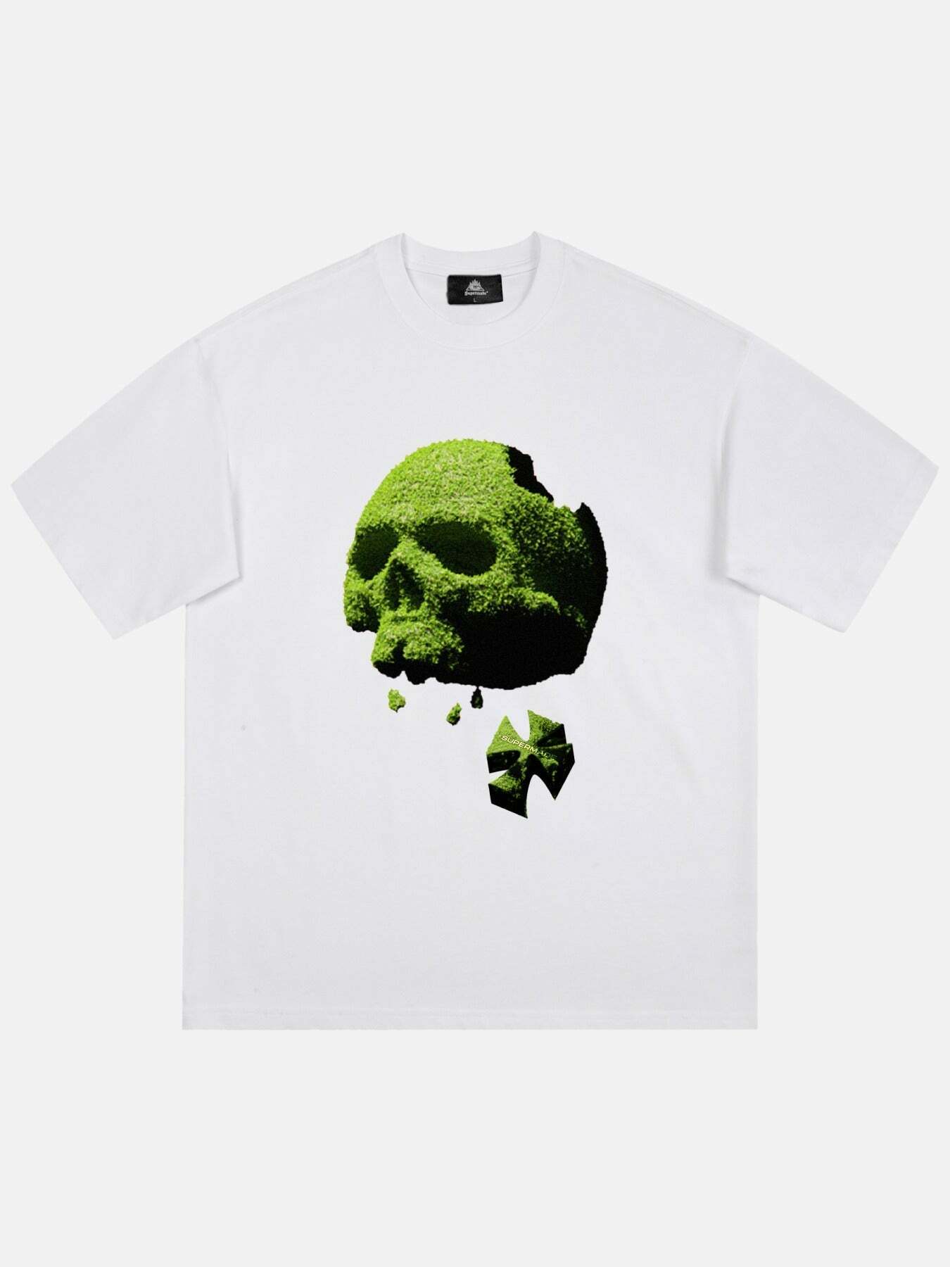 Skull Print T-Shirt - Y2K Grunge Aesthetic, 90s Fashion, Vintage Summer Outfits, Cute Tops