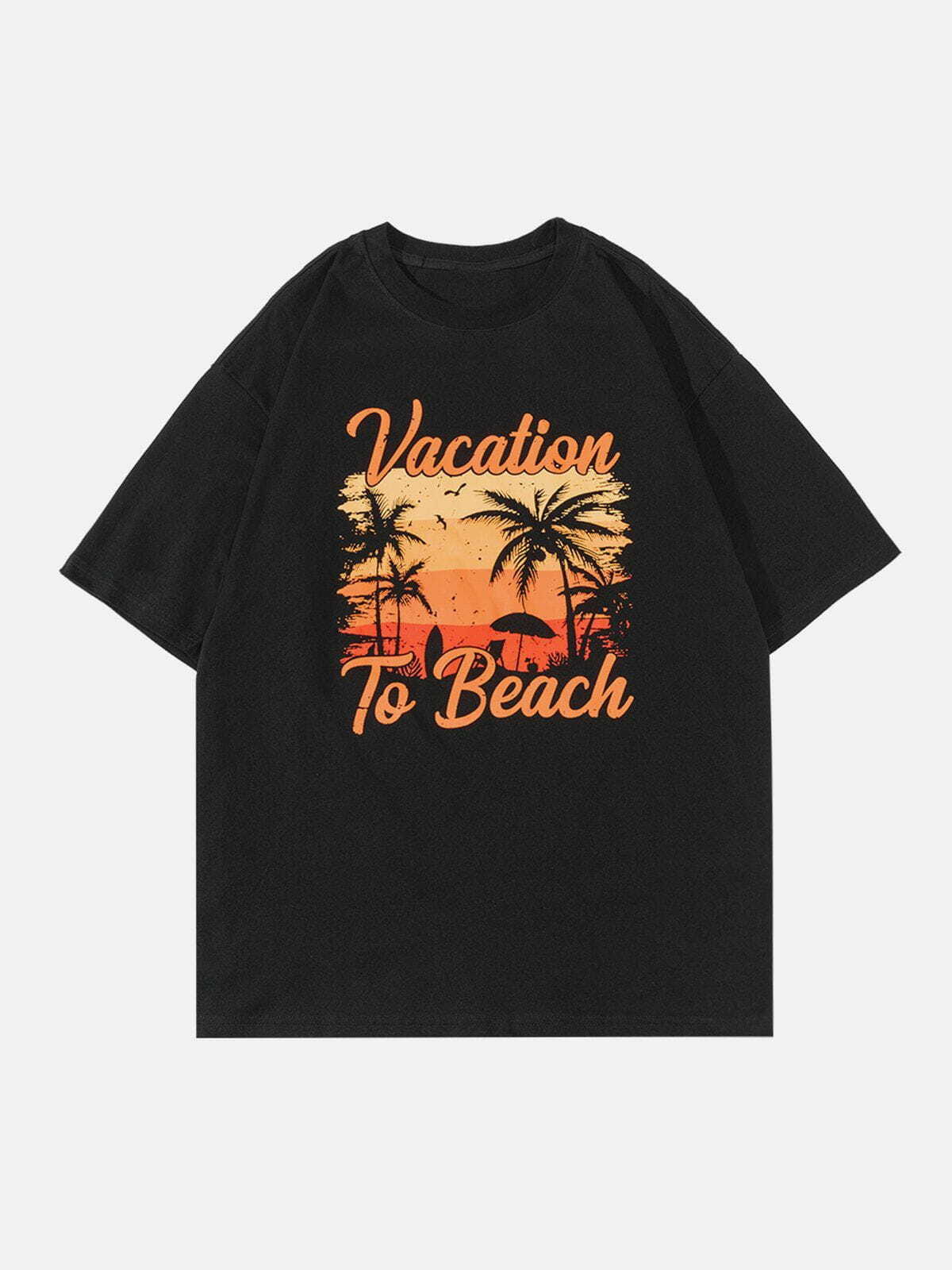 Sunset Print Y2K Tee - Vintage 90s Aesthetic, Grunge Style, Perfect for Summer Outfits