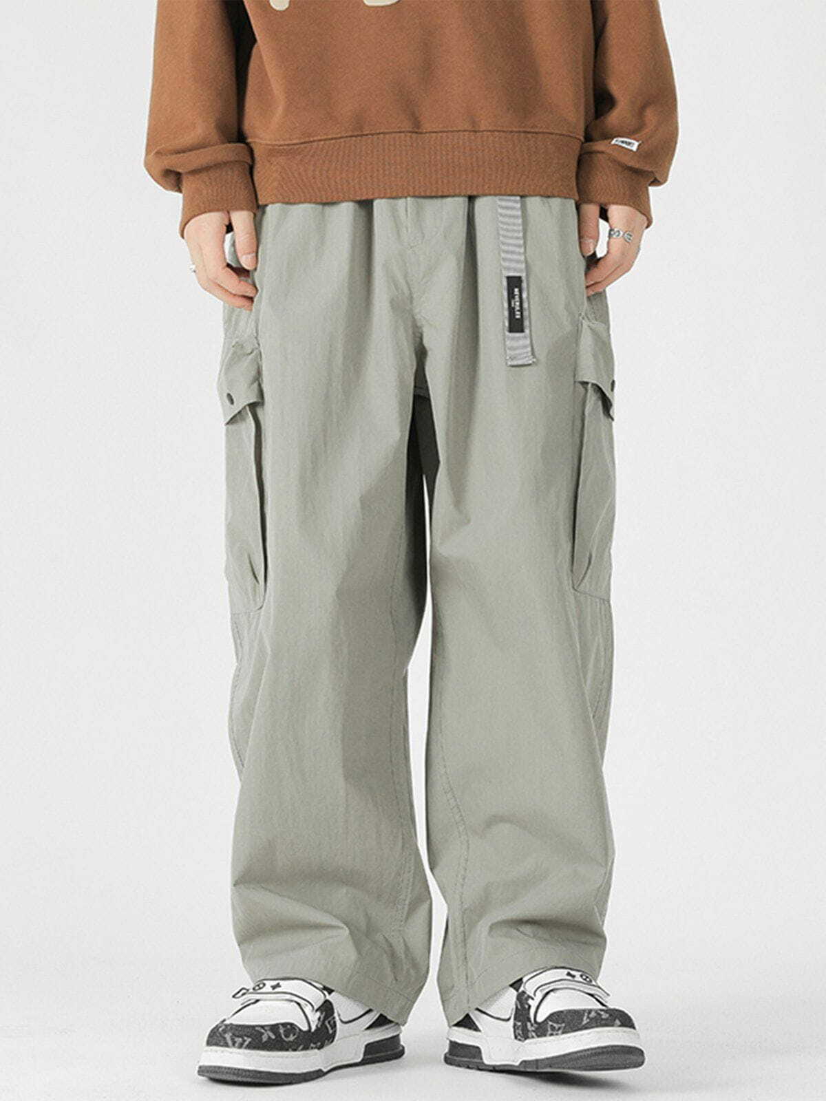 Trendy Solid Color Cargo Pants for Y2K Fashion, Grunge Style, and 90s Aesthetic Outfits