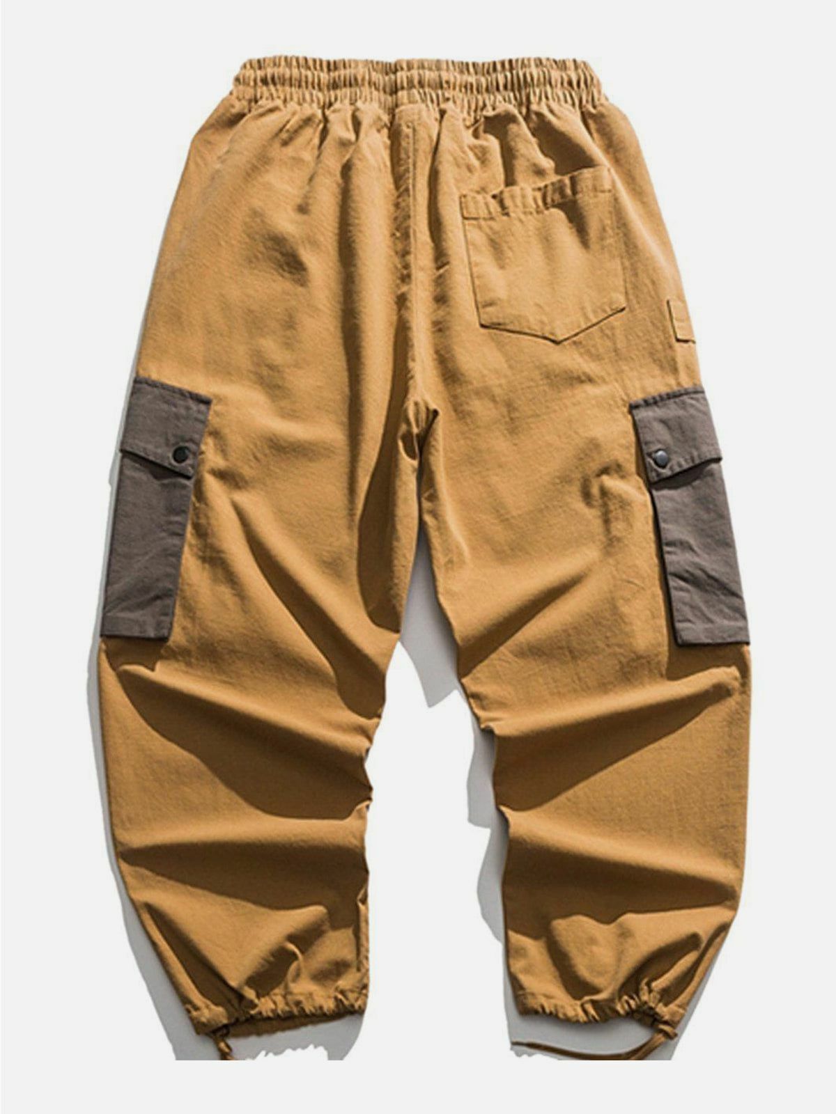 Trendy Solid Color Cargo Pants with Multiple Pockets for Y2K and 90s Fashion Lovers