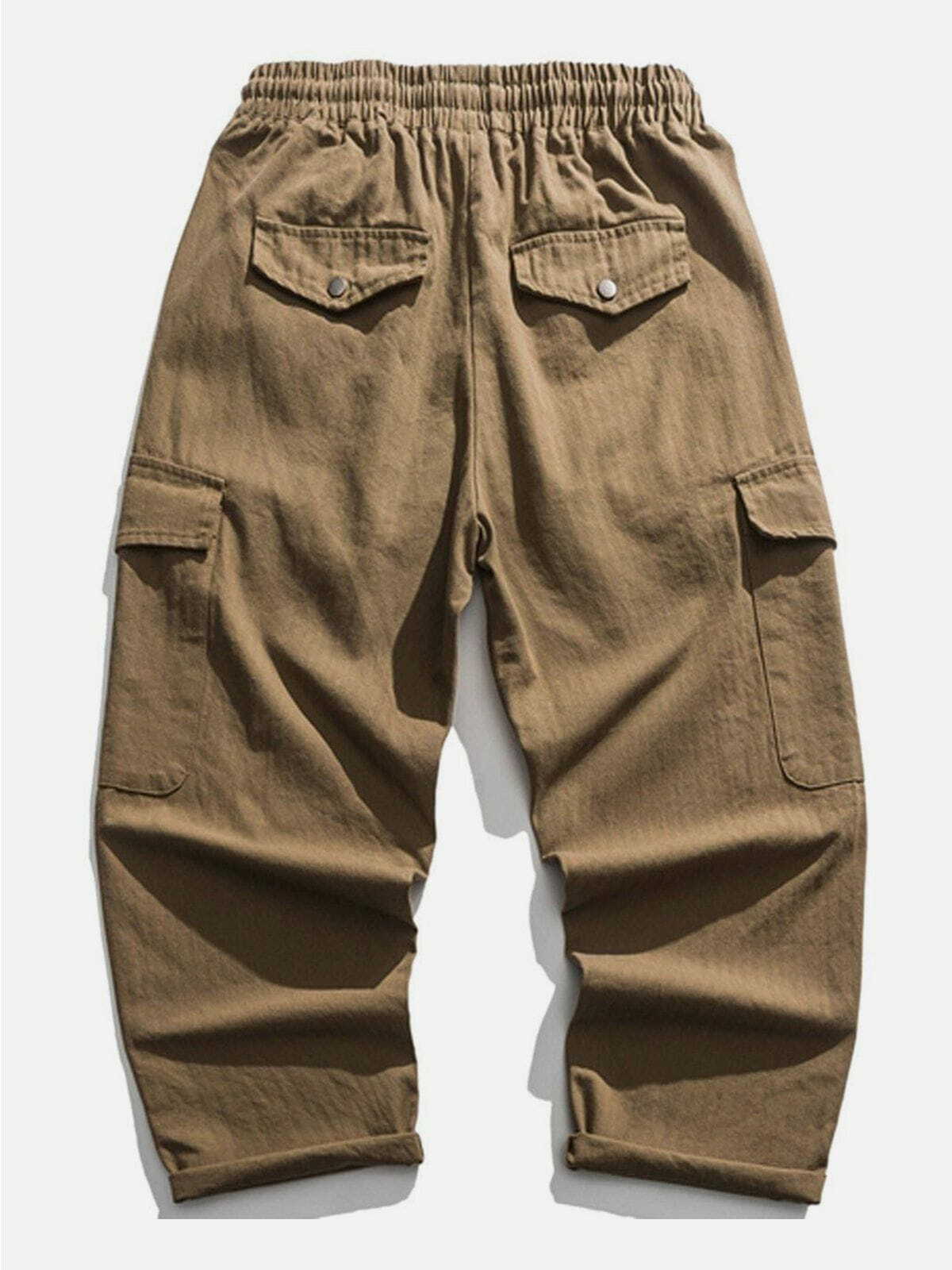 Trendy Solid Color Cargo Pants with Multiple Pockets for Y2K and 90s Fashion Lovers