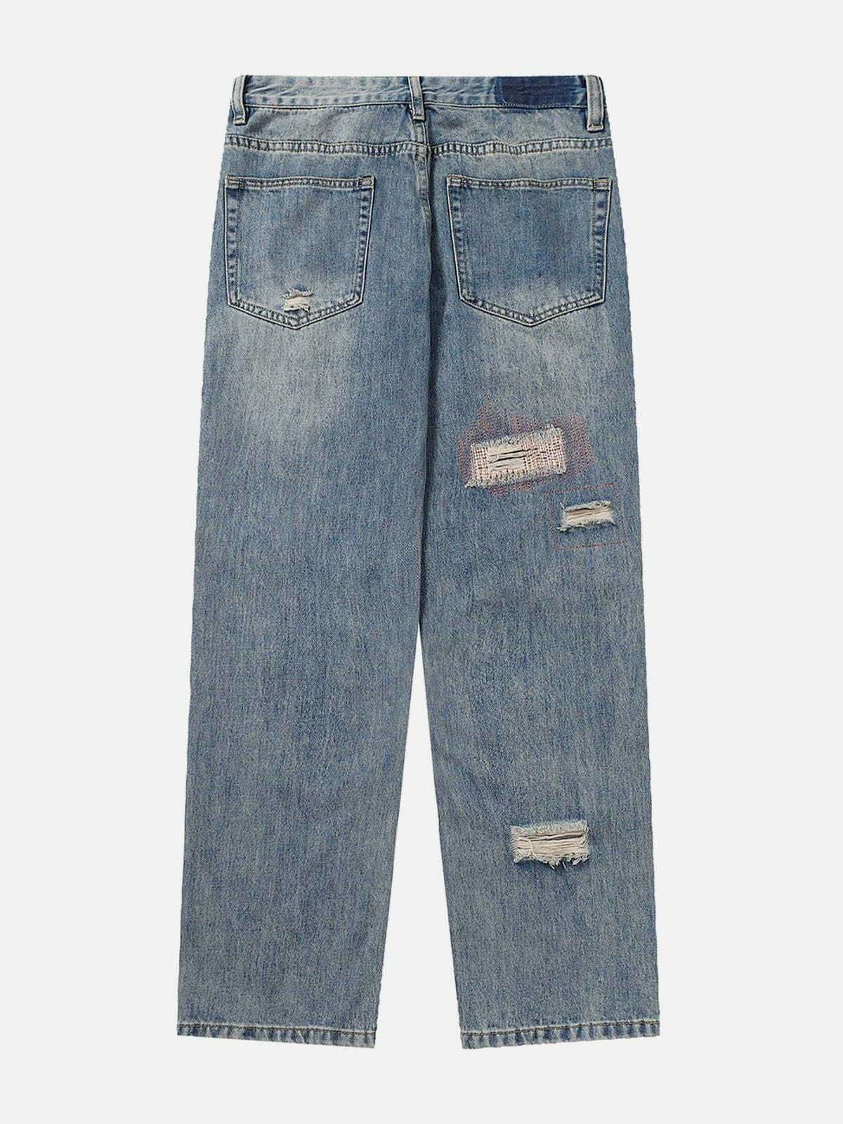 Trendy Washed Hole Baggy Jeans - Y2K Grunge Style, 90s Aesthetic, and Vintage Vibes