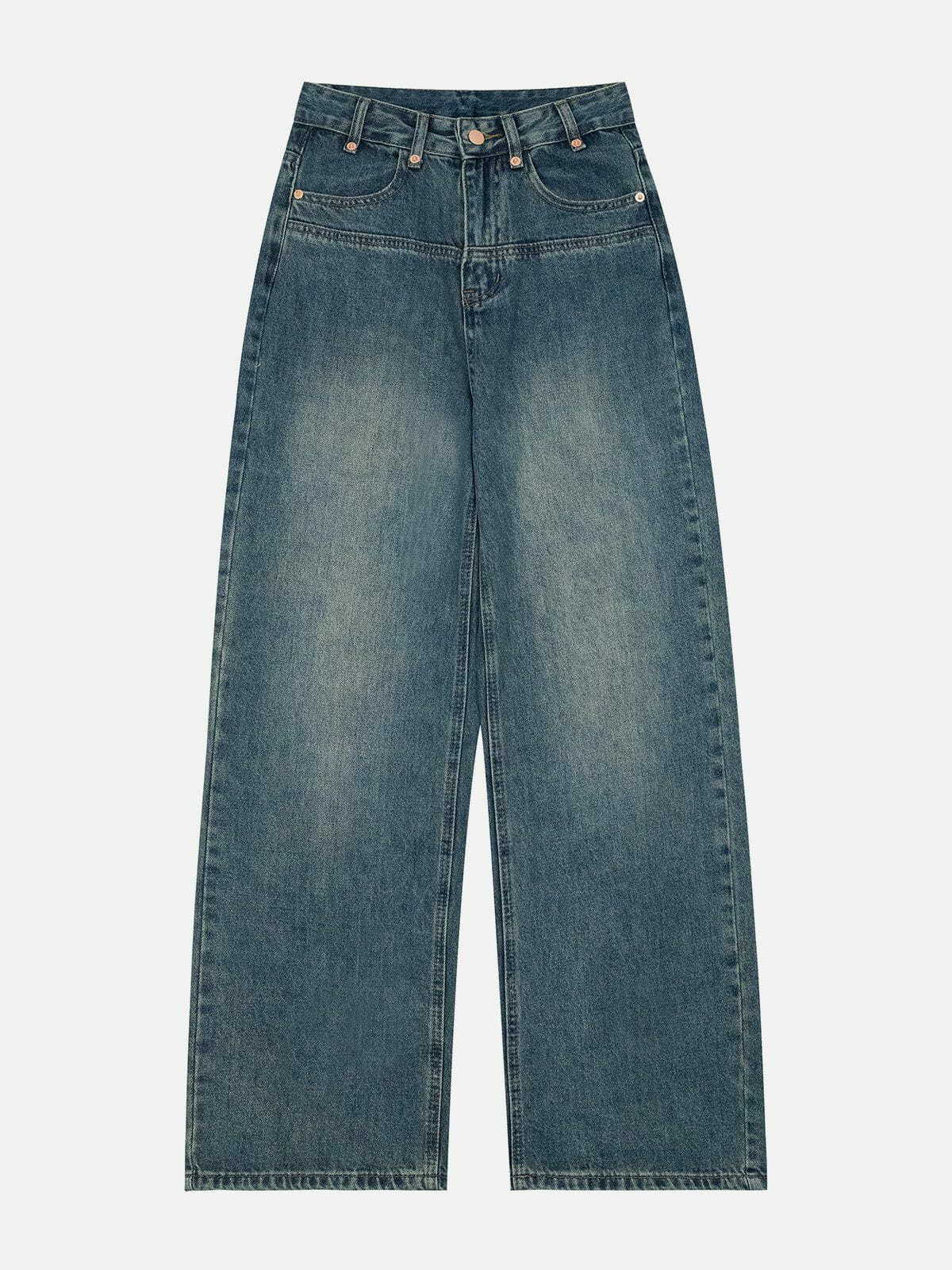 Trendy Washed Wide Leg Jeans - Y2K Fashion, 90s Aesthetic, Grunge Style, and Summer Outfits