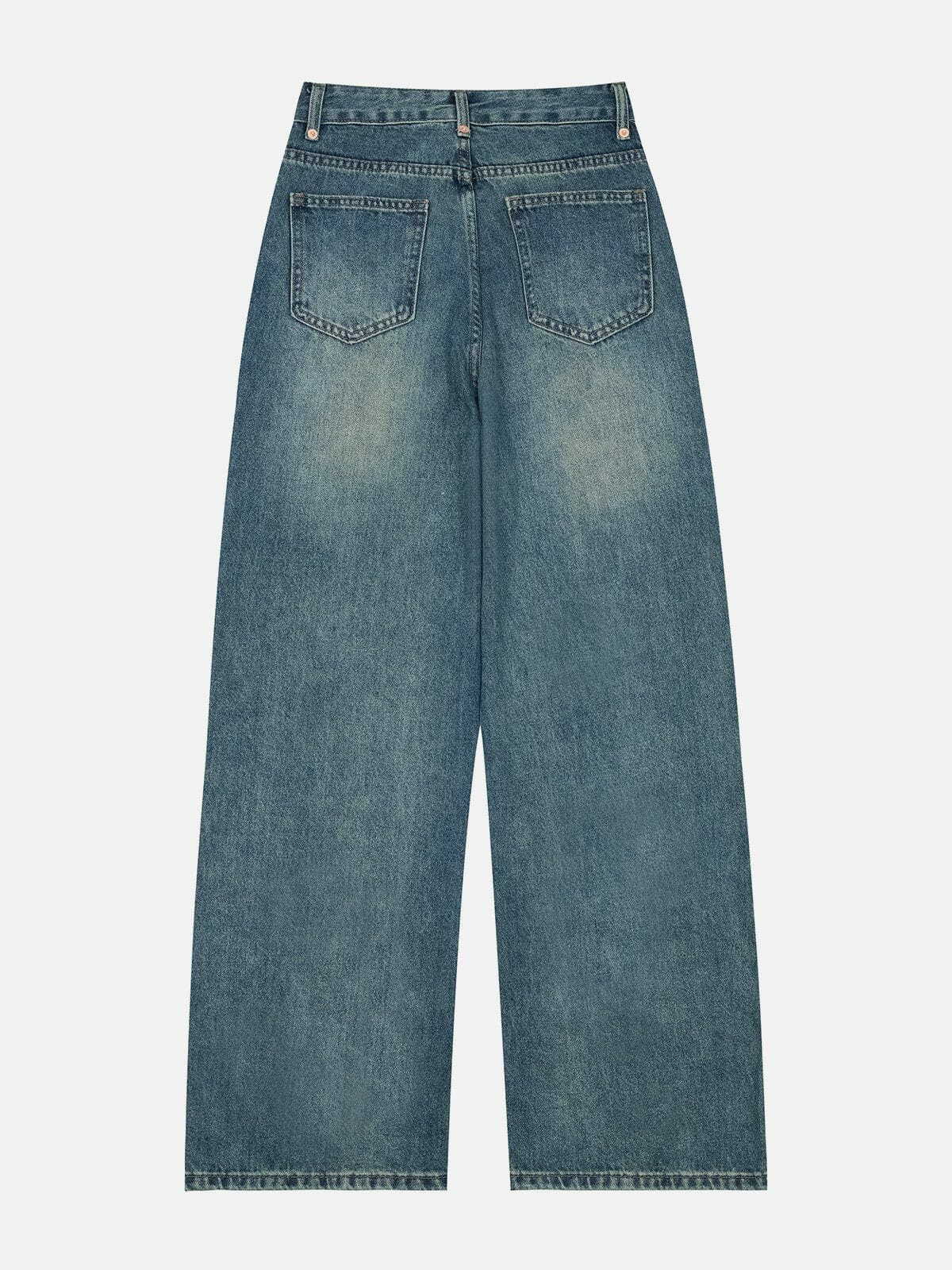 Trendy Washed Wide Leg Jeans - Y2K Fashion, 90s Aesthetic, Grunge Style, and Summer Outfits