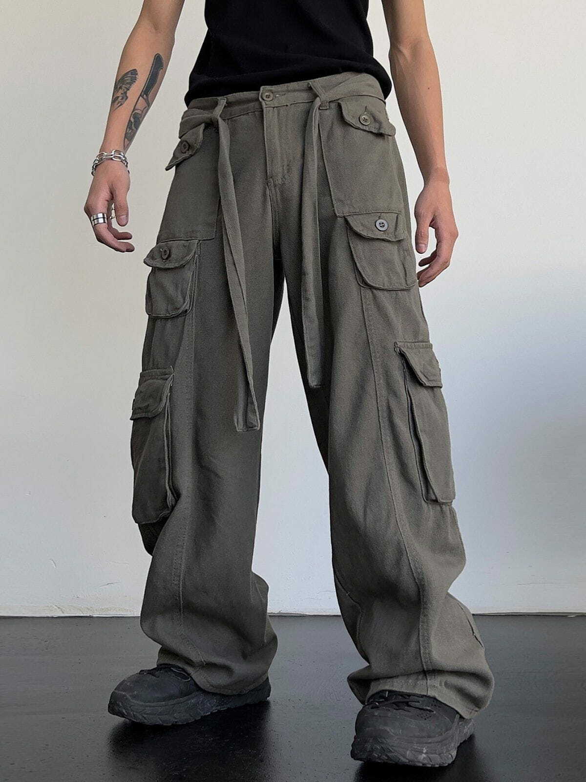 Trendy Y2K Cargo Pants with Large Pockets - Perfect for Grunge, 90s Fashion & Summer Outfits