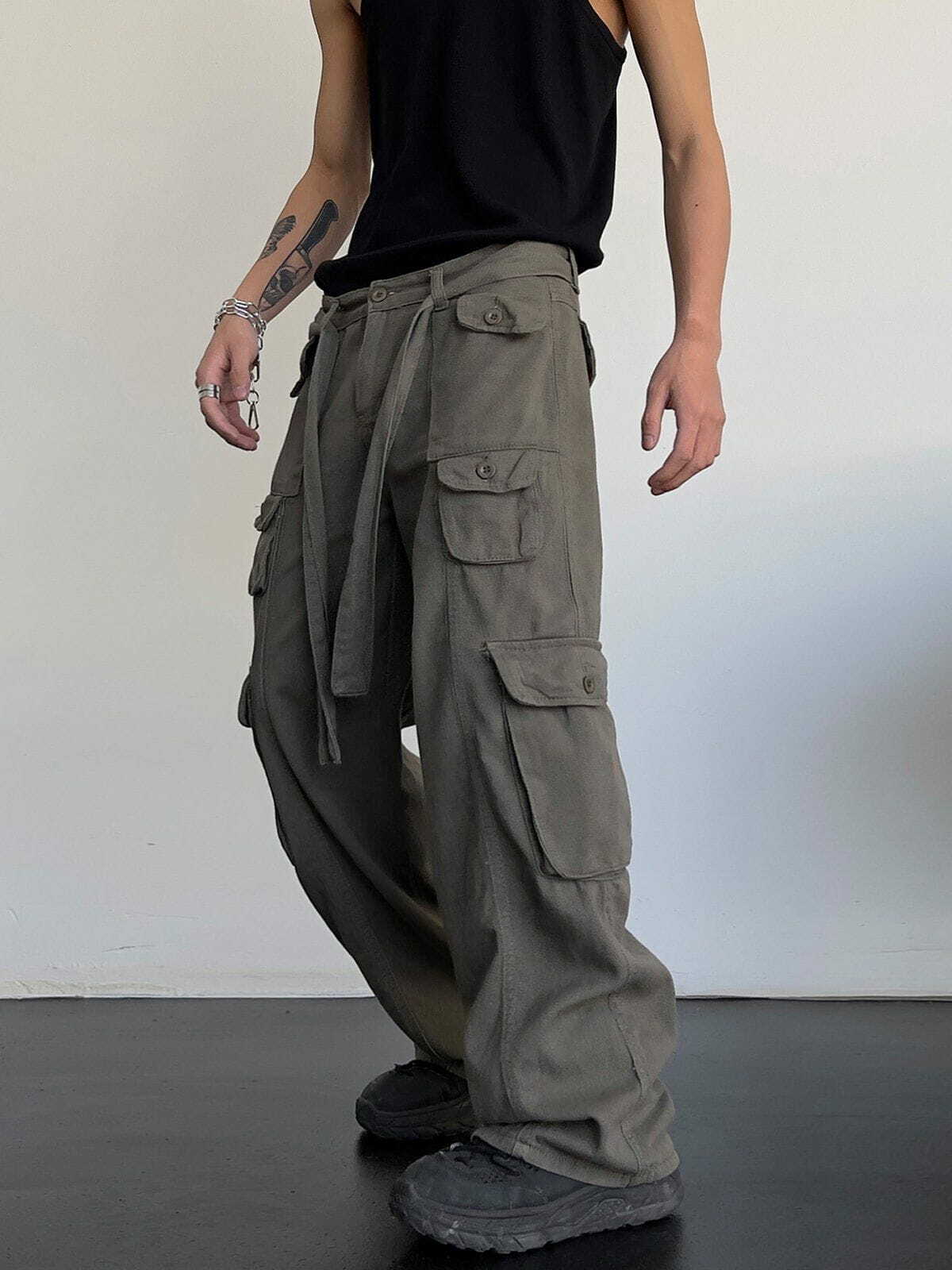 Trendy Y2K Cargo Pants with Large Pockets - Perfect for Grunge, 90s Fashion & Summer Outfits