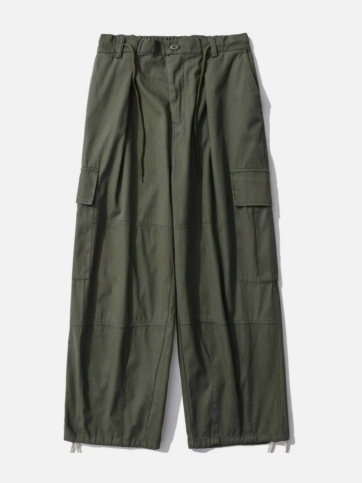 Trendy Y2K Cargo Pants with Multiple Pockets for Grunge and 90s Fashion Aesthetic Outfits