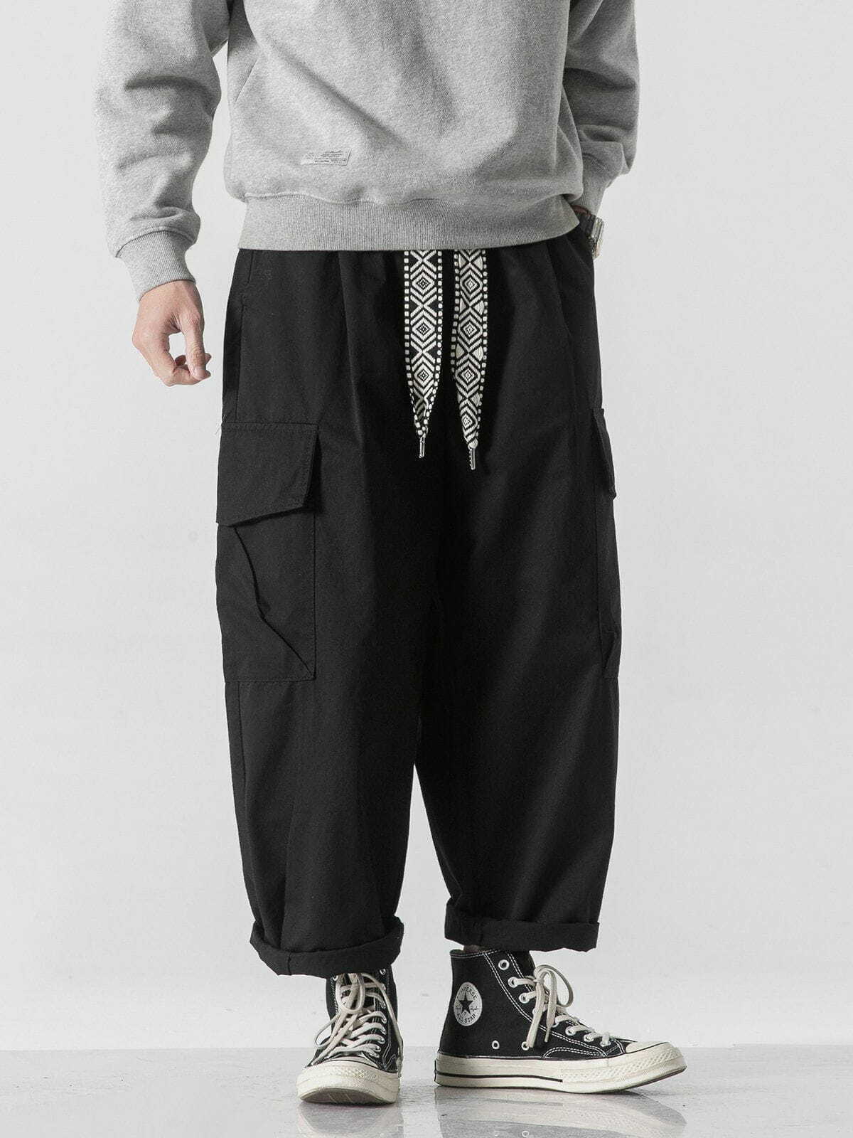 Trendy Y2K Multi-Pocket Cargo Pants for Grunge Aesthetic & 90s Fashion Lovers