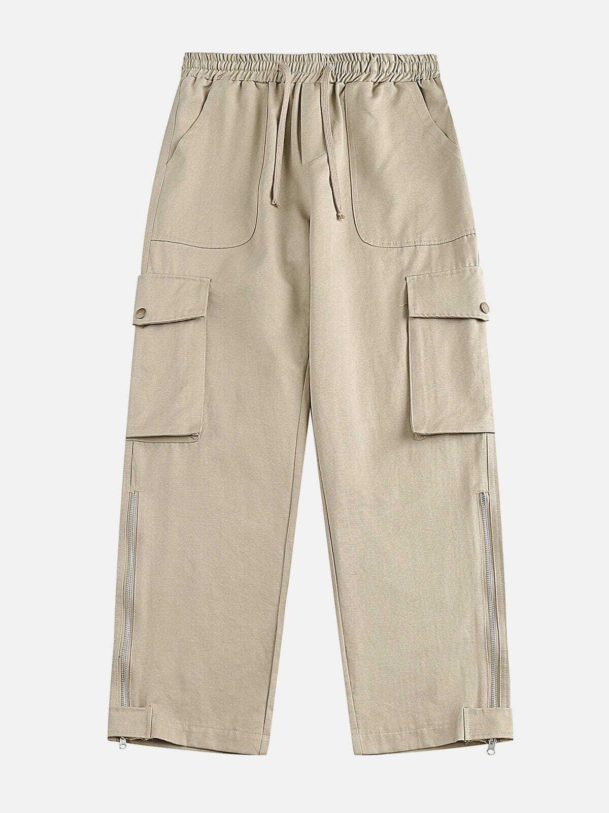 Trendy Y2K Multi-Pocket Cargo Pants for Grunge Aesthetic & 90s Fashion Lovers