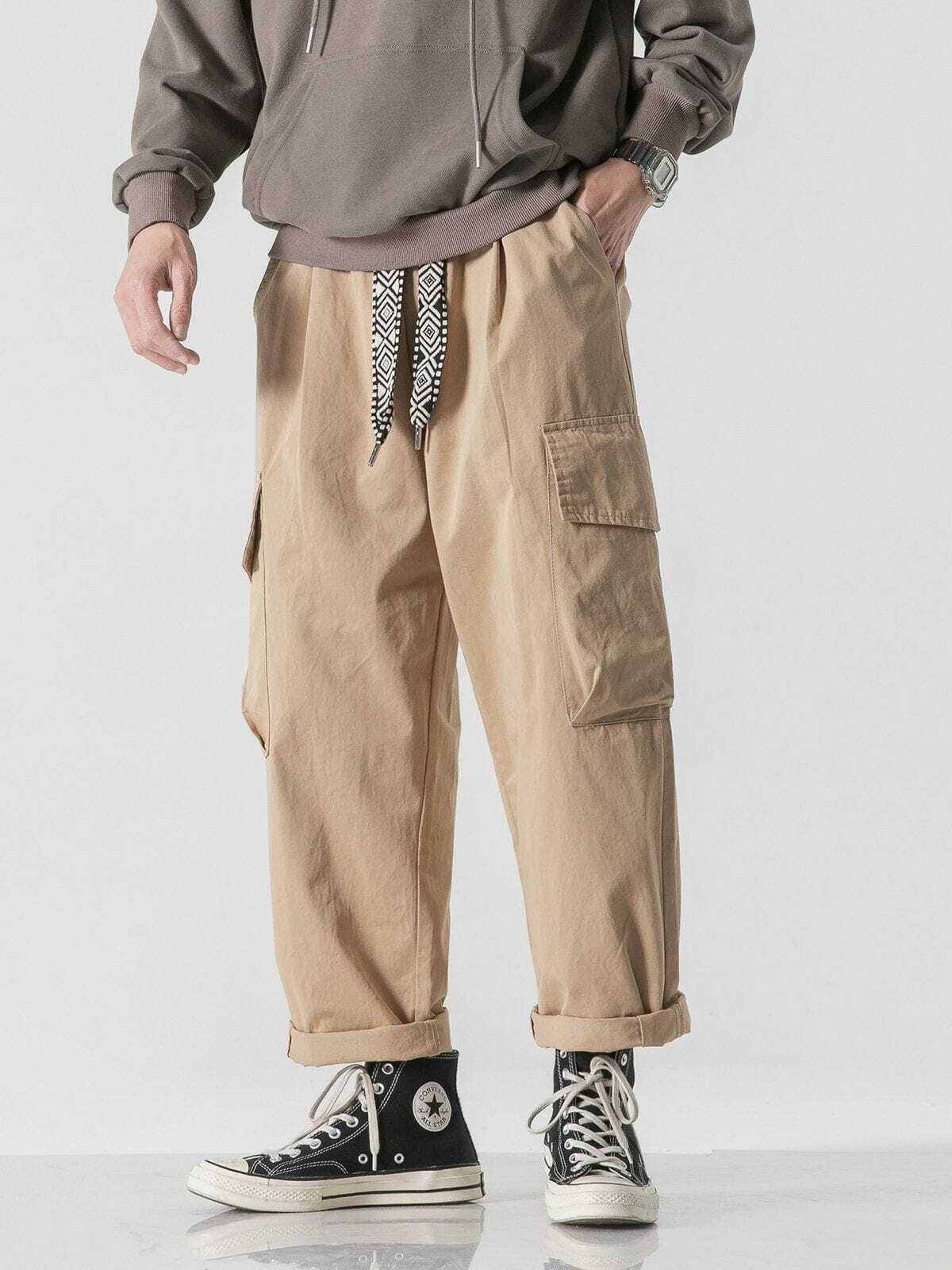 Trendy Y2K Multi-Pocket Cargo Pants for Grunge Aesthetic & 90s Fashion Lovers