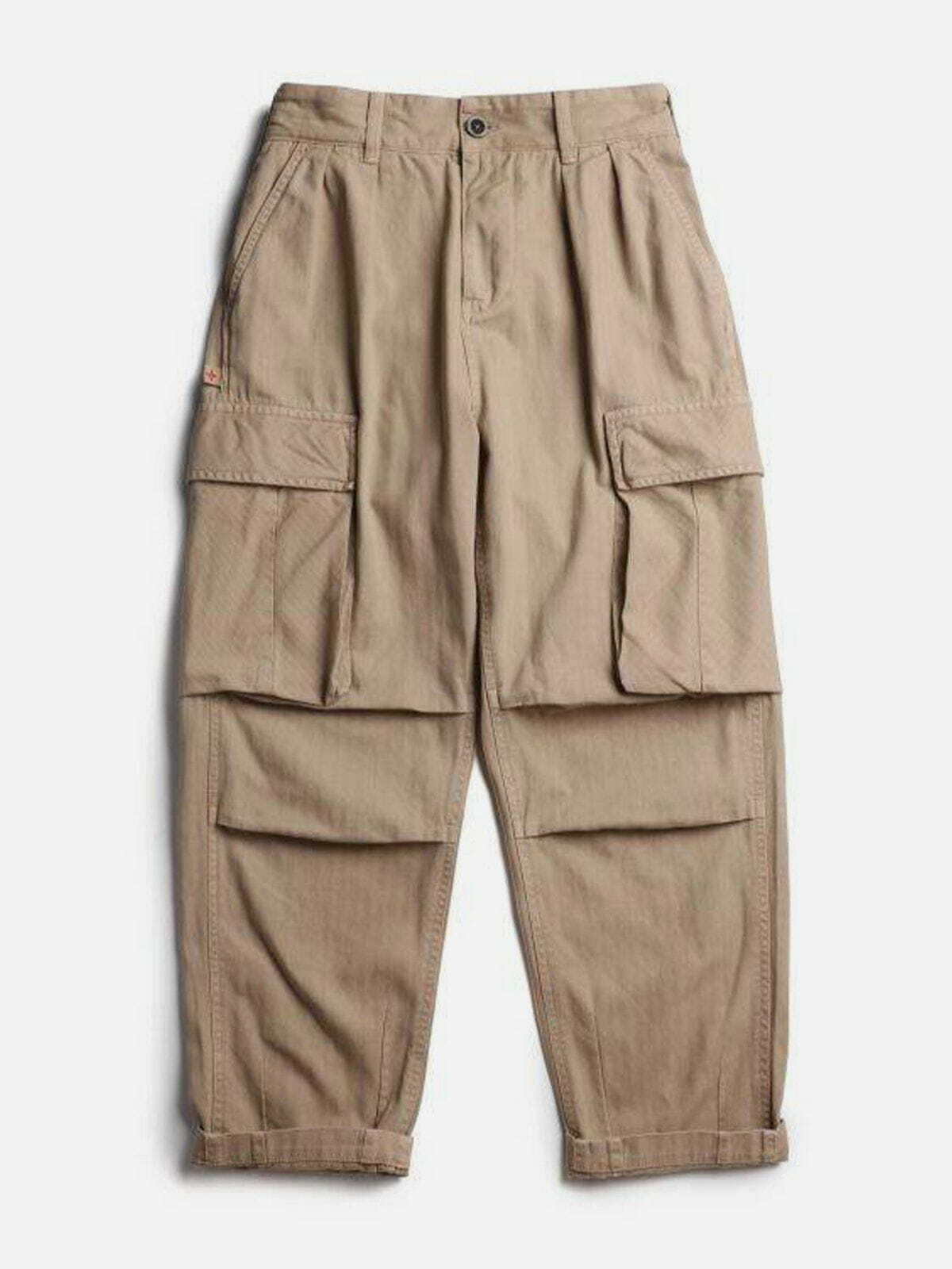 Trendy Y2K Multi-Pocket Cargo Pants for Grunge Aesthetic & 90s Fashion Lovers