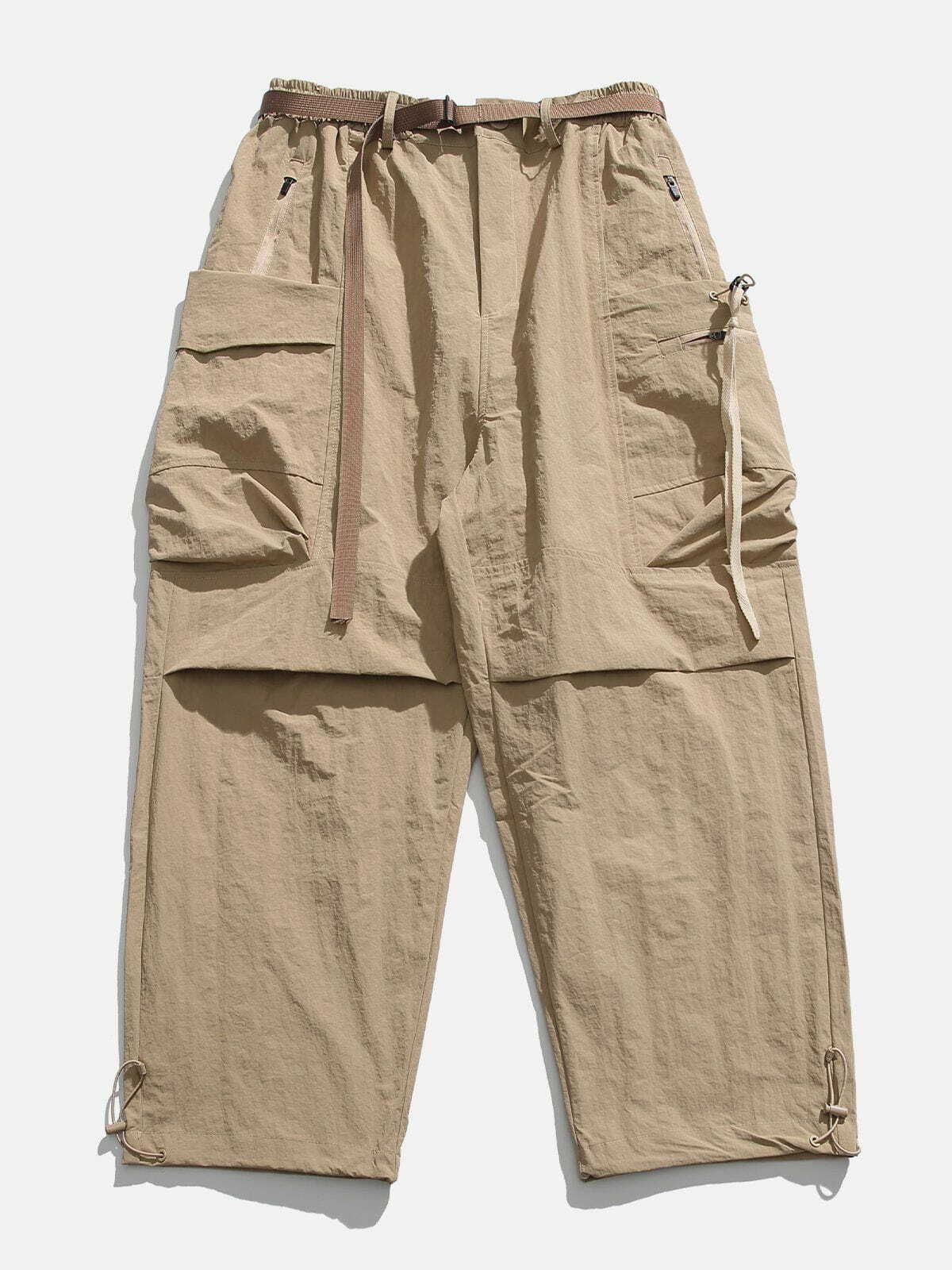 Trendy Y2K Pleated Cargo Pants with Large Pockets for Grunge and 90s Fashion Lovers