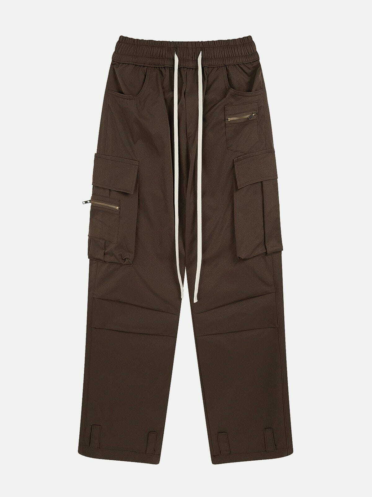 Trendy Y2K Pleated Cargo Pants with Large Pockets for Grunge and 90s Fashion Lovers