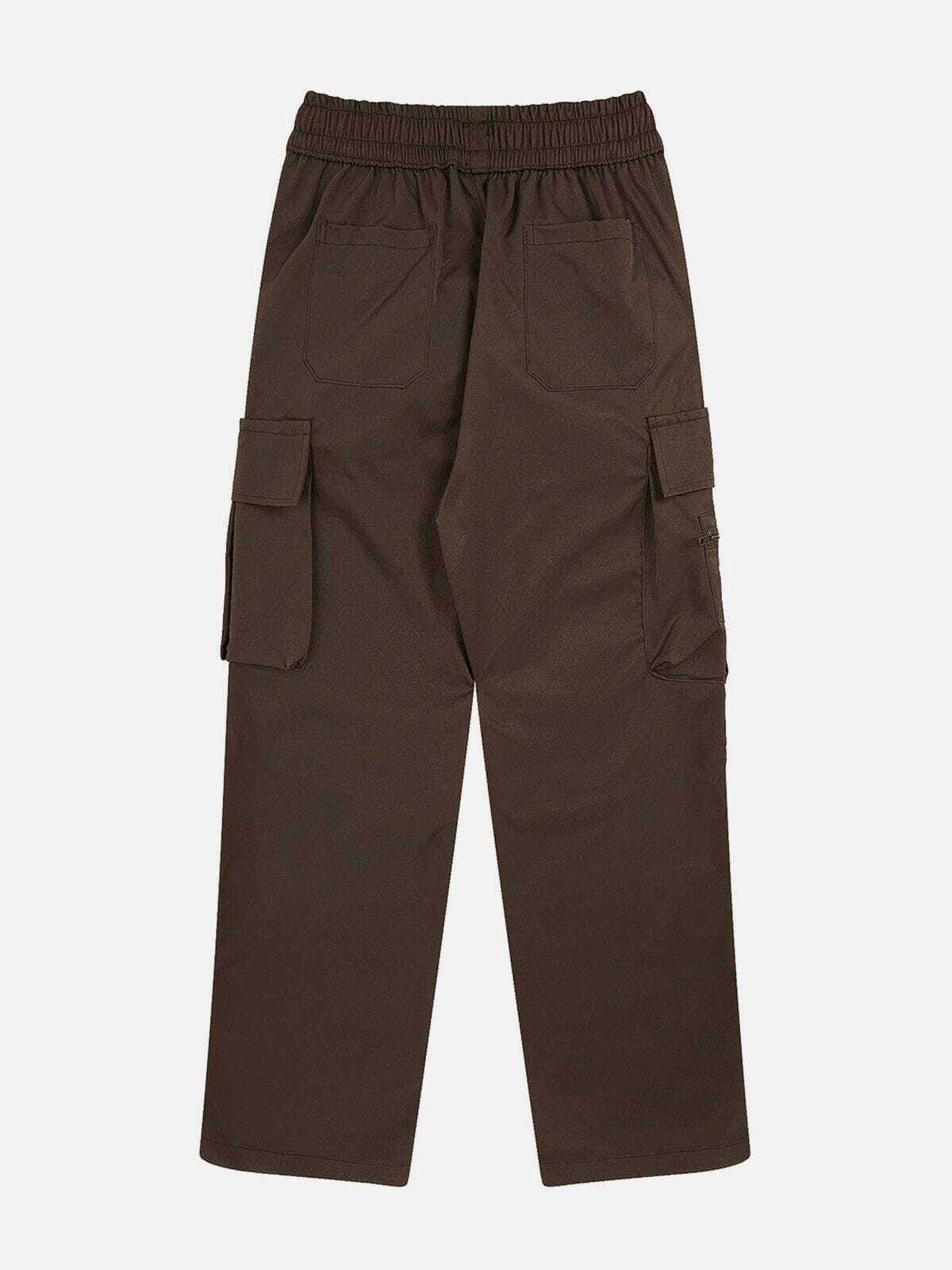 Trendy Y2K Pleated Cargo Pants with Large Pockets for Grunge and 90s Fashion Lovers