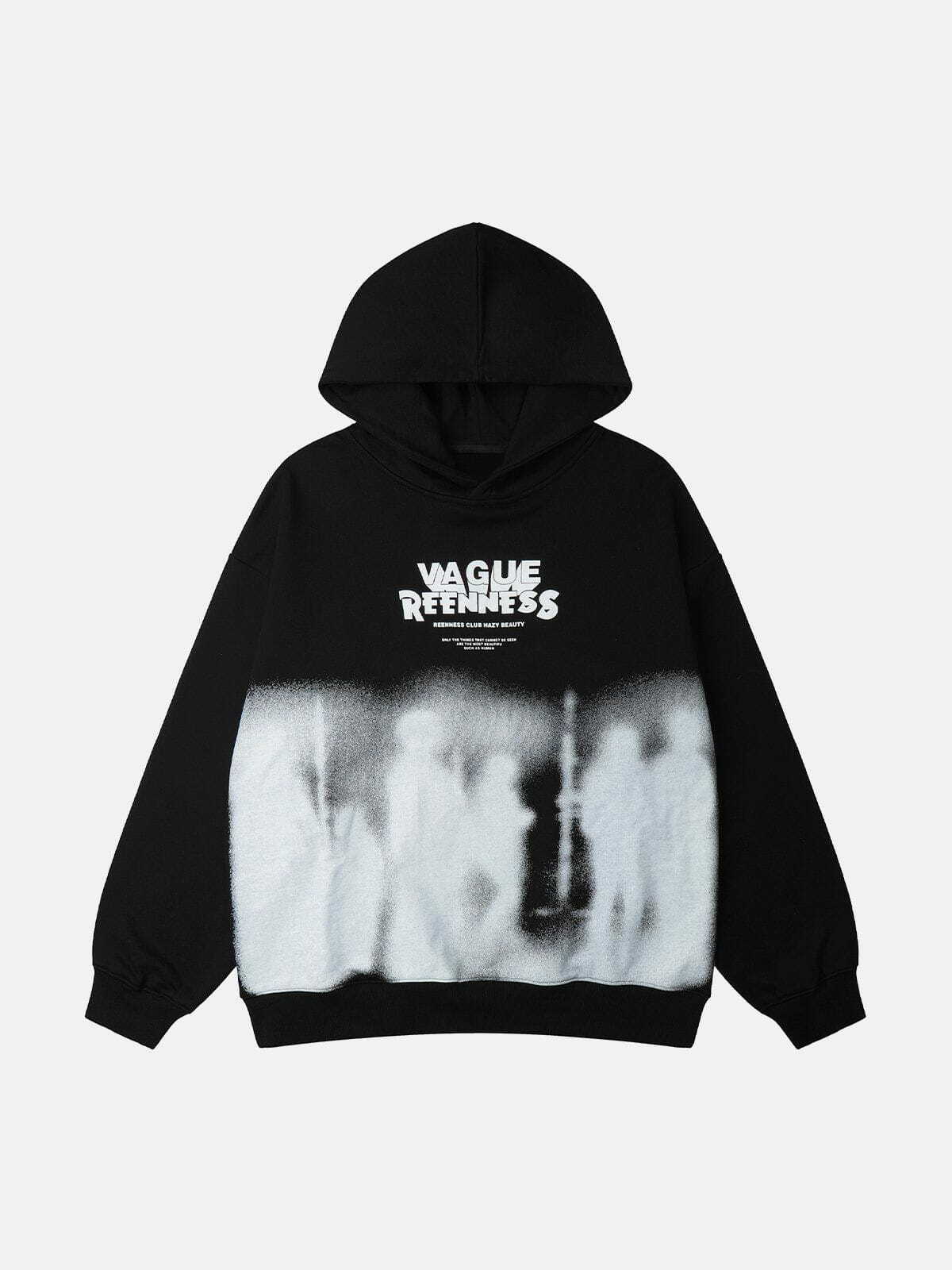 Vague & Reenness Y2K Oversize Hoodie - Grunge Aesthetic, Baggy Style for 90s Fashion Lovers