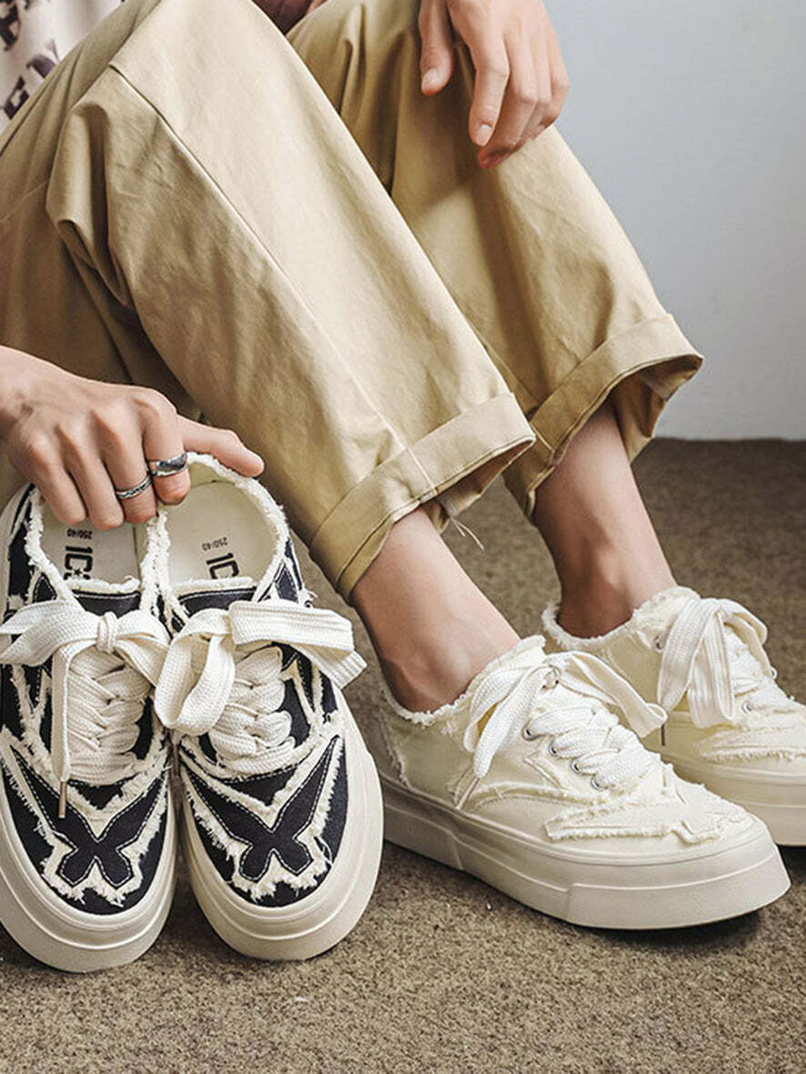 Versatile Y2K Canvas Shoes for Summer Outfits, Grunge Style, and 90s Fashion Aesthetic