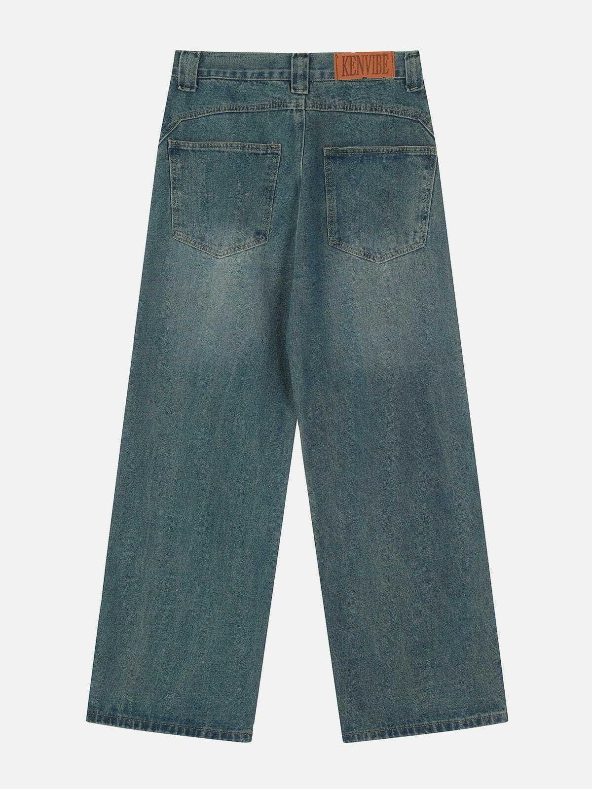 Vintage Folded Jeans: Y2K Grunge Style, 90s Aesthetic, Baggy & Wide Leg Denim for Trendy Outfits