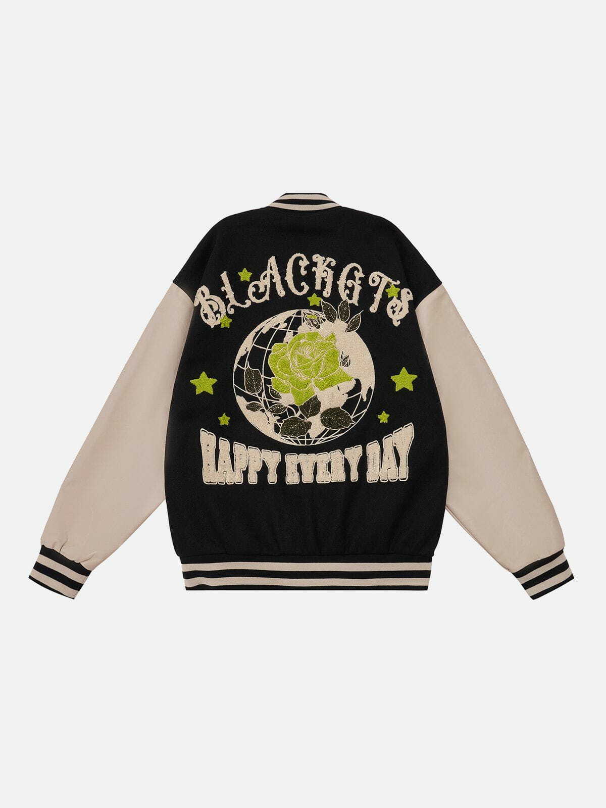 Vintage Rose Embroidery Y2K Varsity Jacket - 90s Grunge Aesthetic for Trendy Summer Outfits