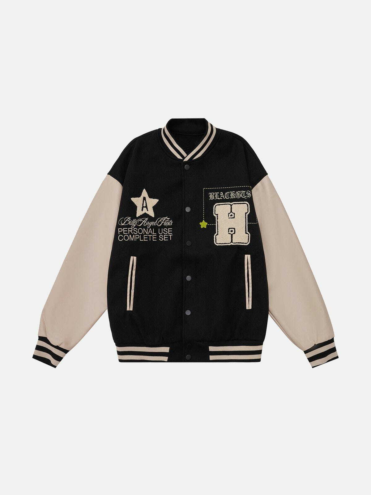 Vintage Rose Embroidery Y2K Varsity Jacket - 90s Grunge Aesthetic for Trendy Summer Outfits