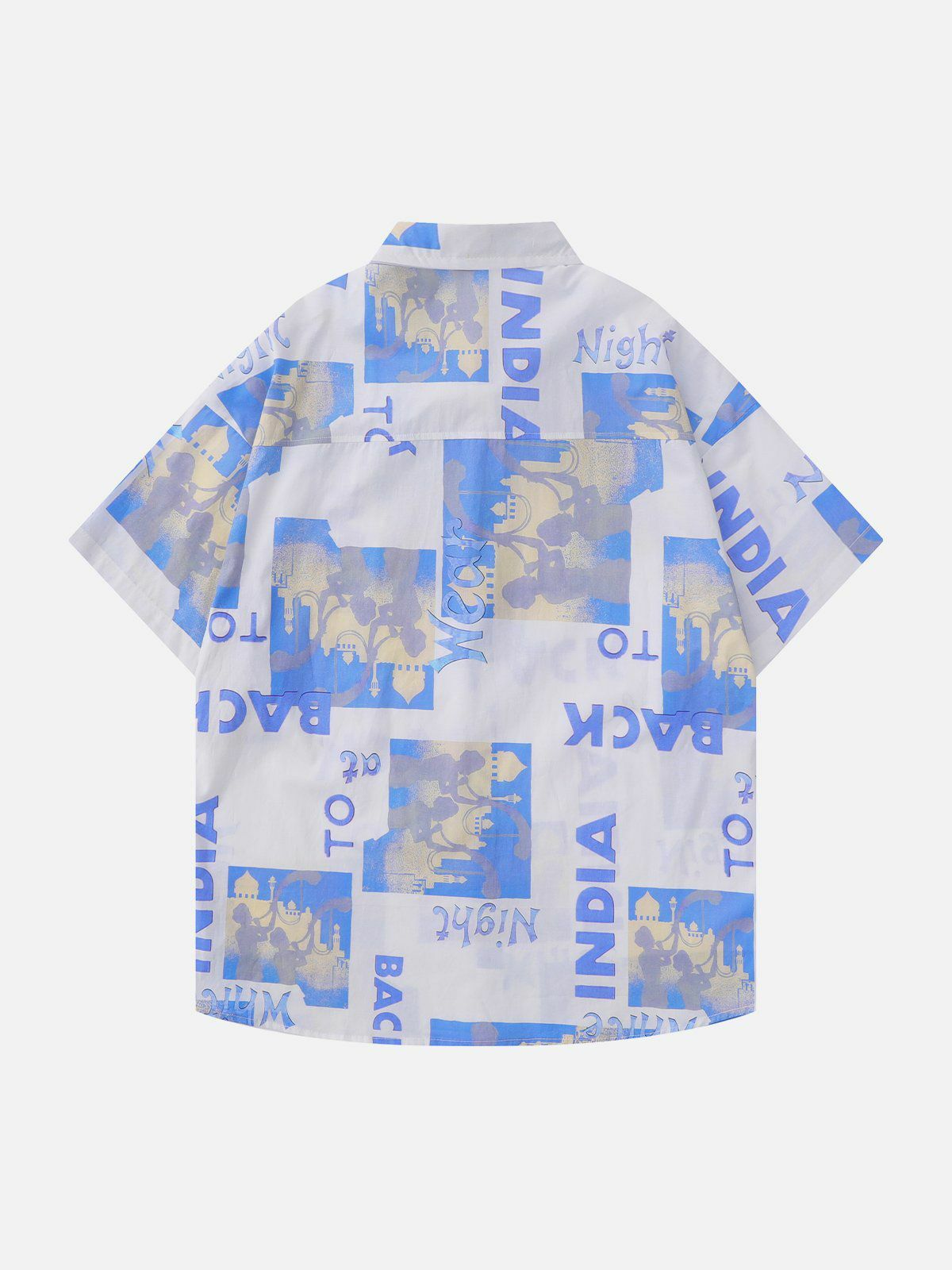 Vintage Y2K Letter Print Short Sleeve Shirt - 90s Grunge Aesthetic Summer Outfit Essential