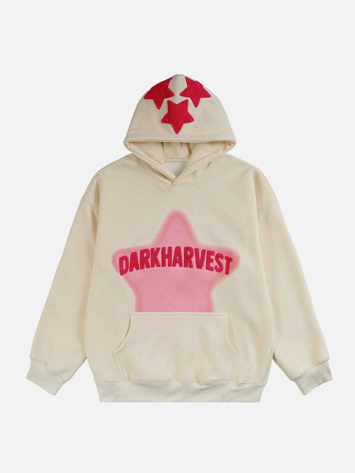 Y2K Aesthetic 3D Embroidery Star Hoodie - Grunge Style, Cute Outfits, and 2000s Fashion Vibes