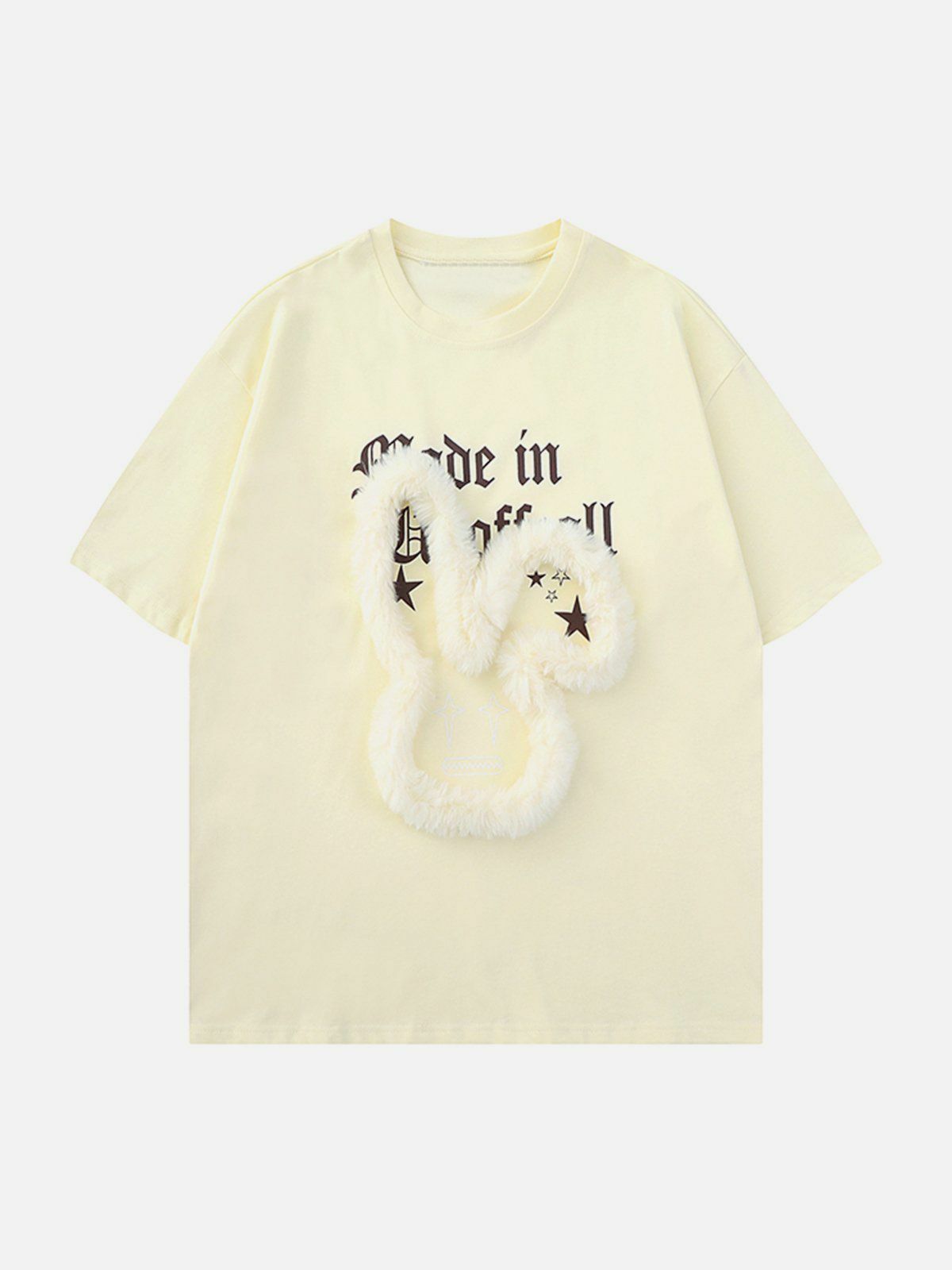 Y2K Aesthetic 3D Rabbit Lettered Print Tee - Trendy Grunge Style for Summer Outfits & Casual Looks