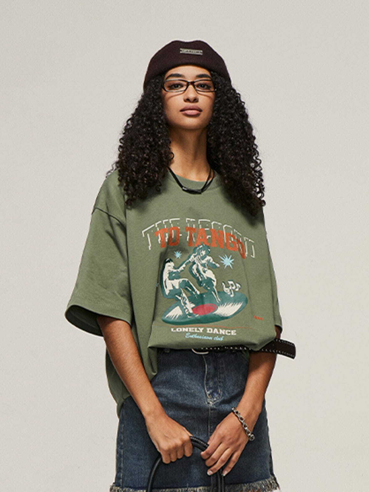 Y2K Aesthetic Album Print Tee - Vintage 90s Grunge Style for Trendy Summer Outfits