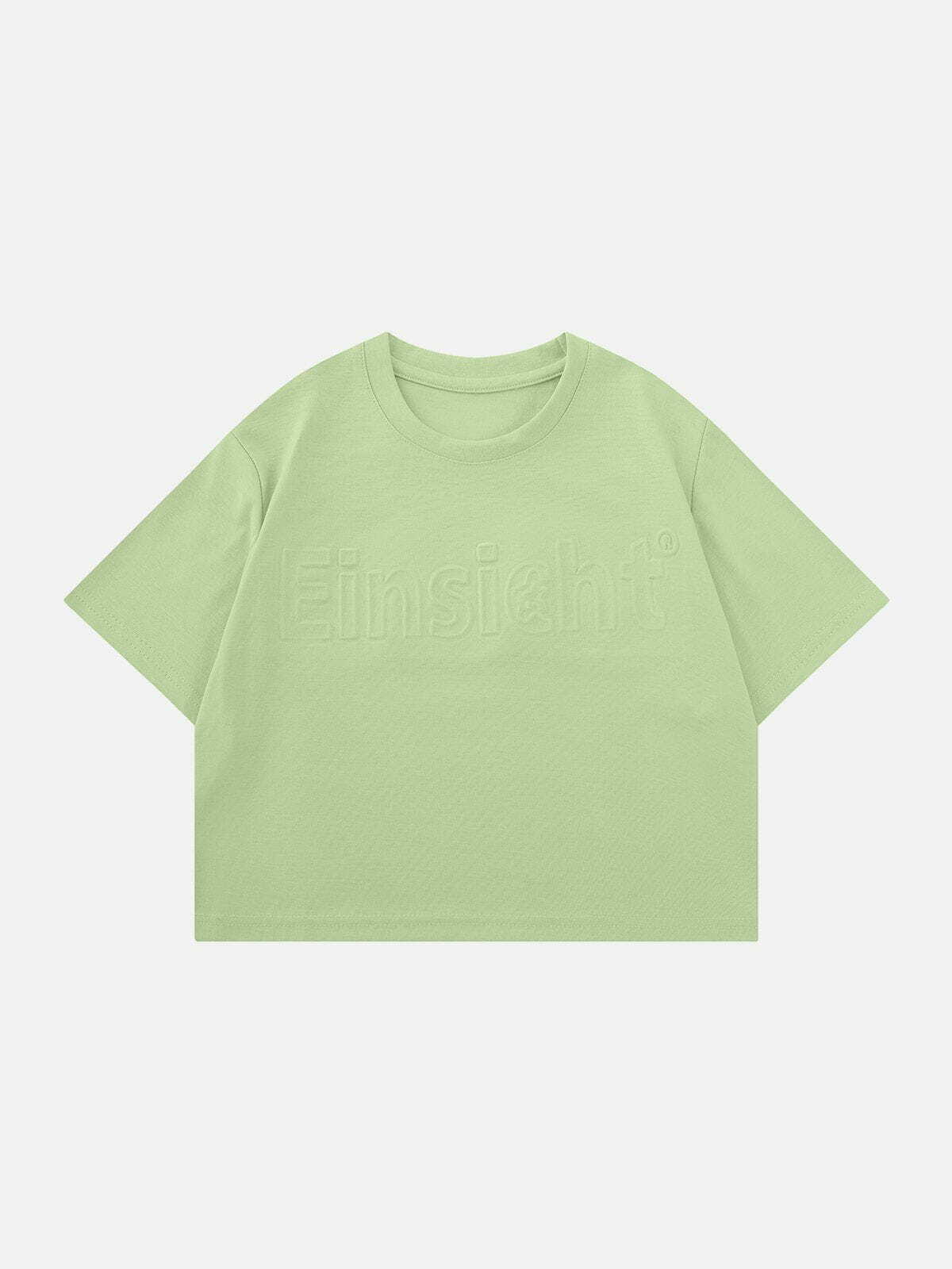 Y2K Aesthetic Alphabet Embossed Tee - Trendy Summer Outfit for 90s Fashion Lovers