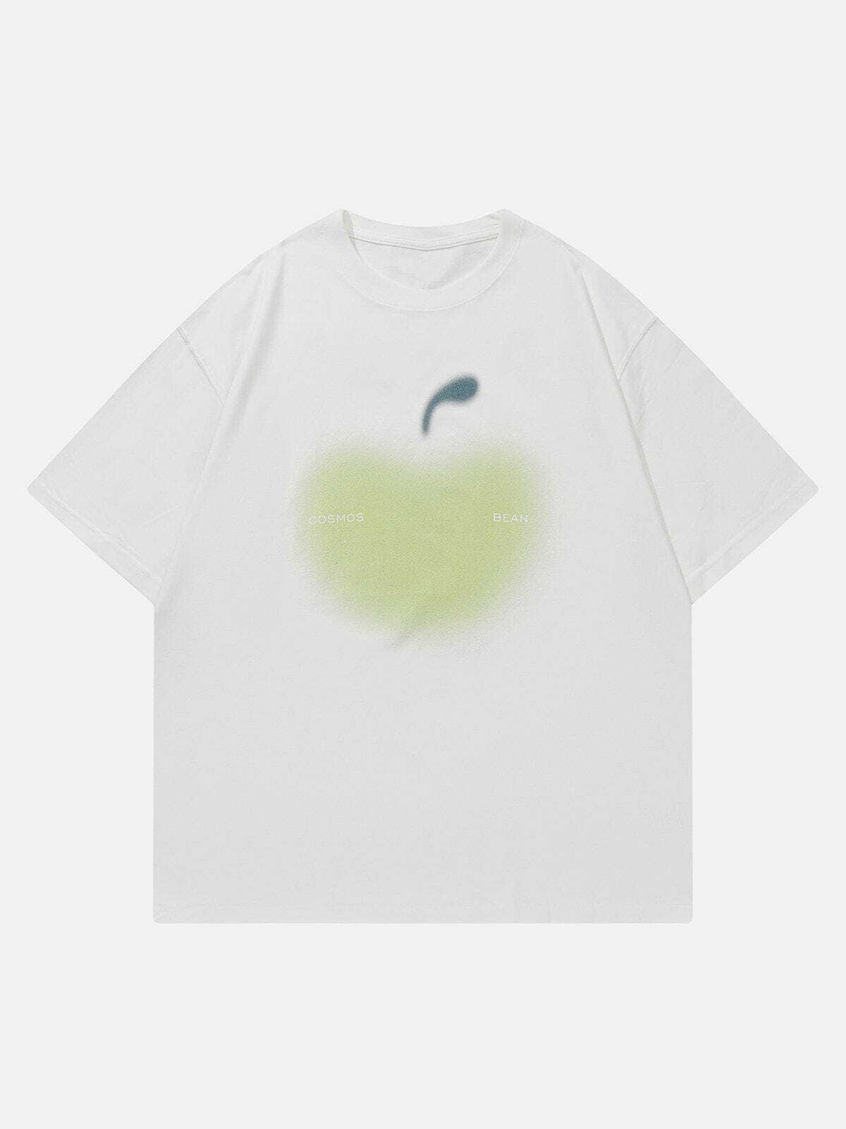 Y2K Aesthetic Apple Print Tee - Vintage 90s Grunge Style for Summer Outfits & Cute Looks