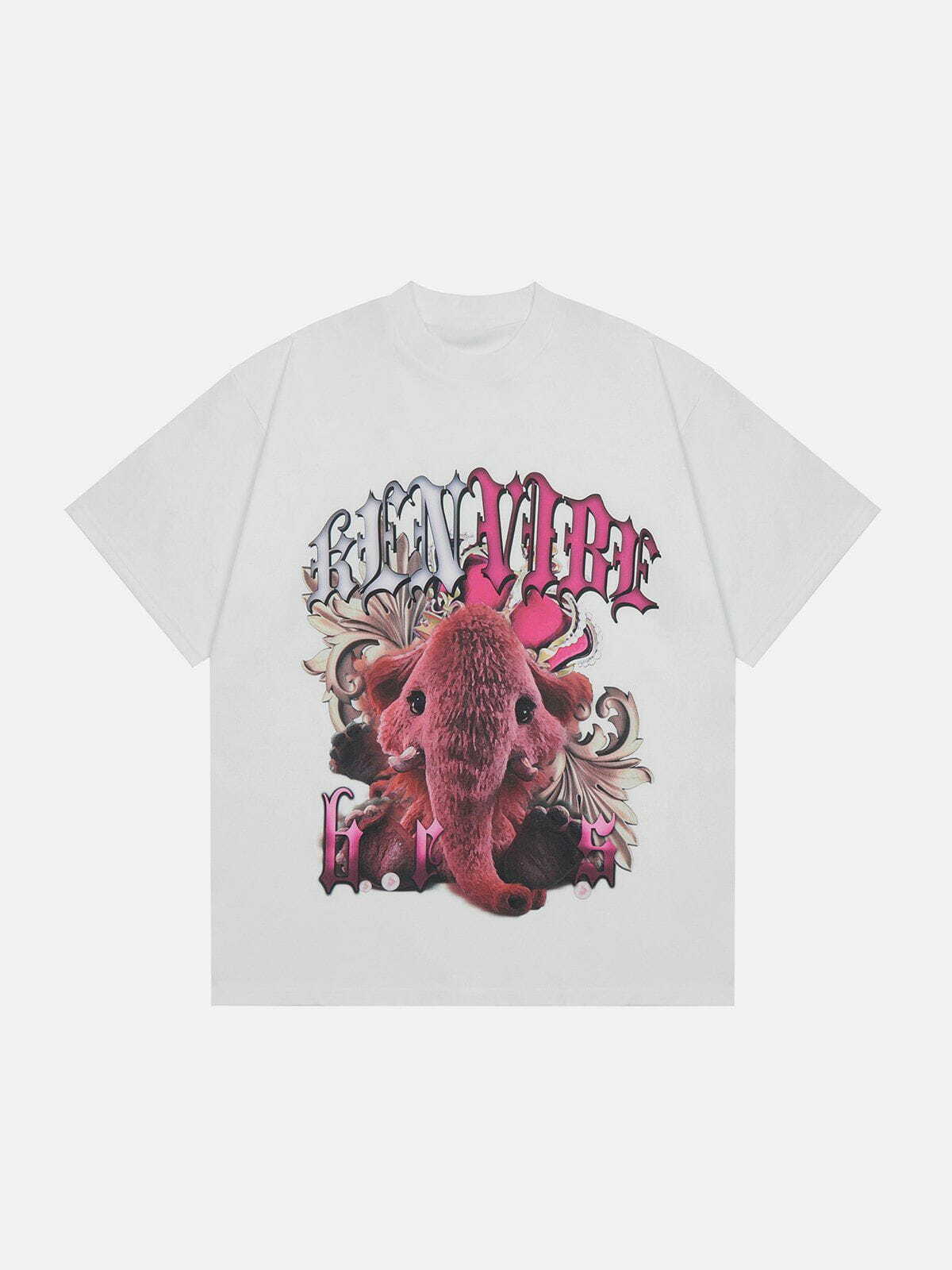 Y2K Aesthetic Baby Elephant Graphic Tee - Cute Summer Outfit for 90s Fashion Lovers