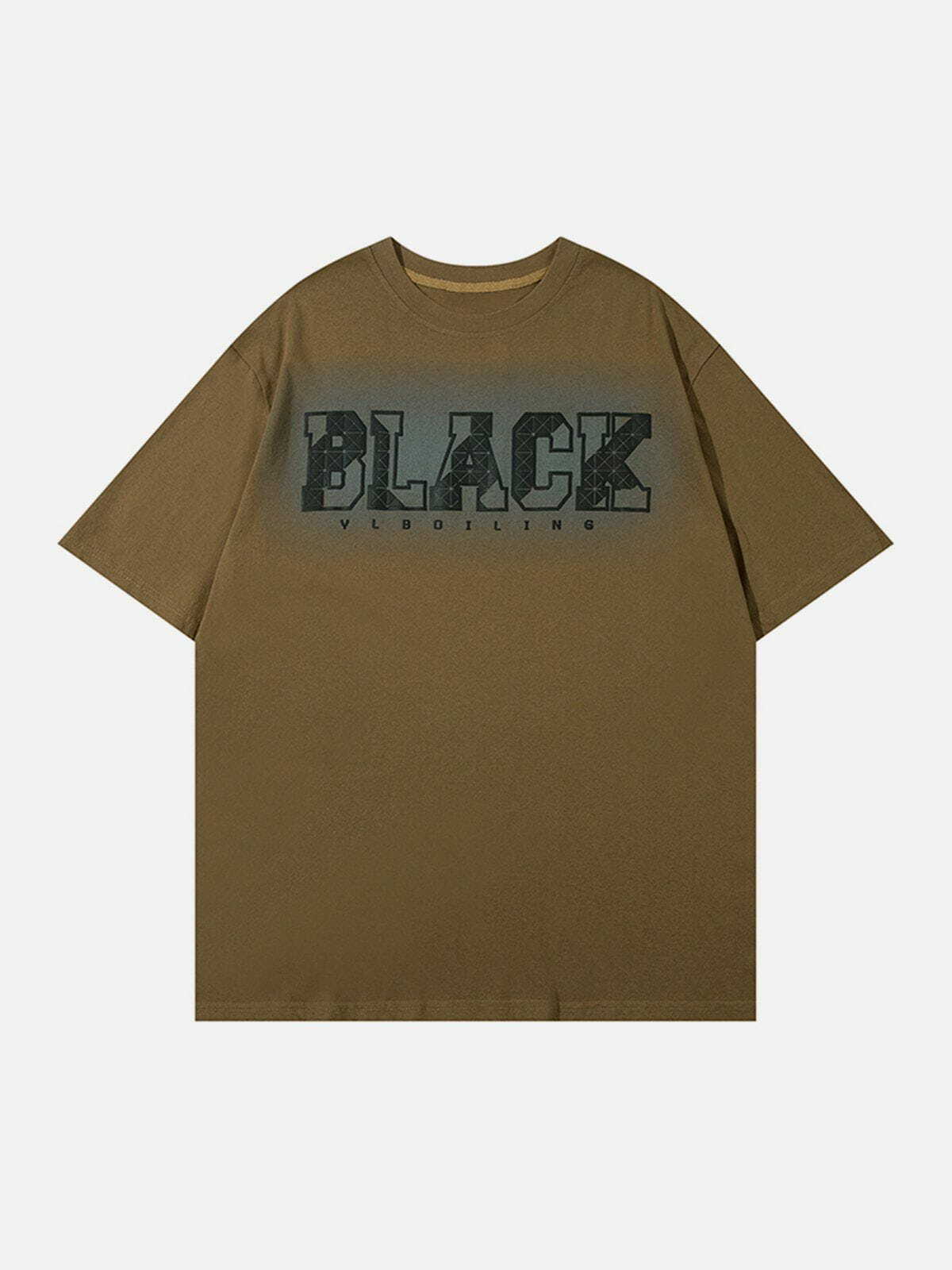 Y2K Aesthetic Block Metal Letter Print Tee - Trendy Grunge Style for Summer Outfits