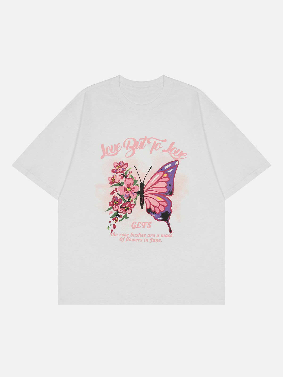 Y2K Aesthetic Butterflies & Flowers Print Tee - Cute Summer Outfit for 2000s Fashion Lovers