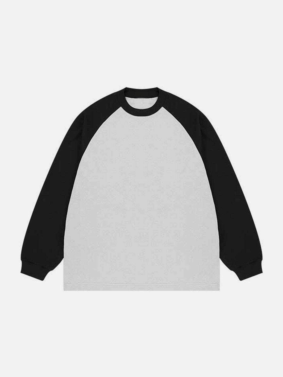 Y2K Aesthetic Contrast Splicing Sweatshirt - Grunge Style for 90s Fashion Lovers