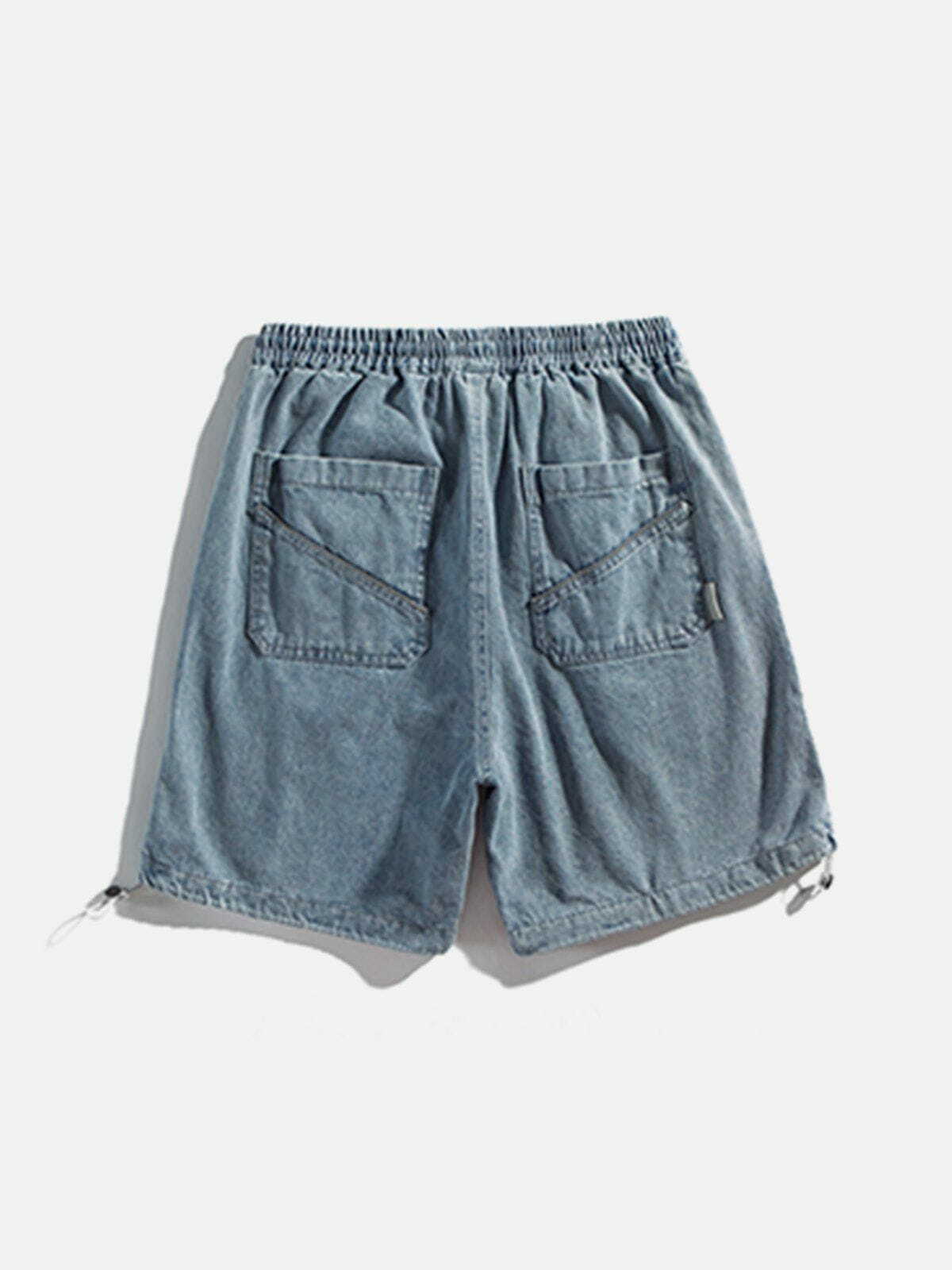 Y2K Aesthetic Drawstring Label Shorts - Trendy 90s Grunge Summer Outfit for Effortless Style