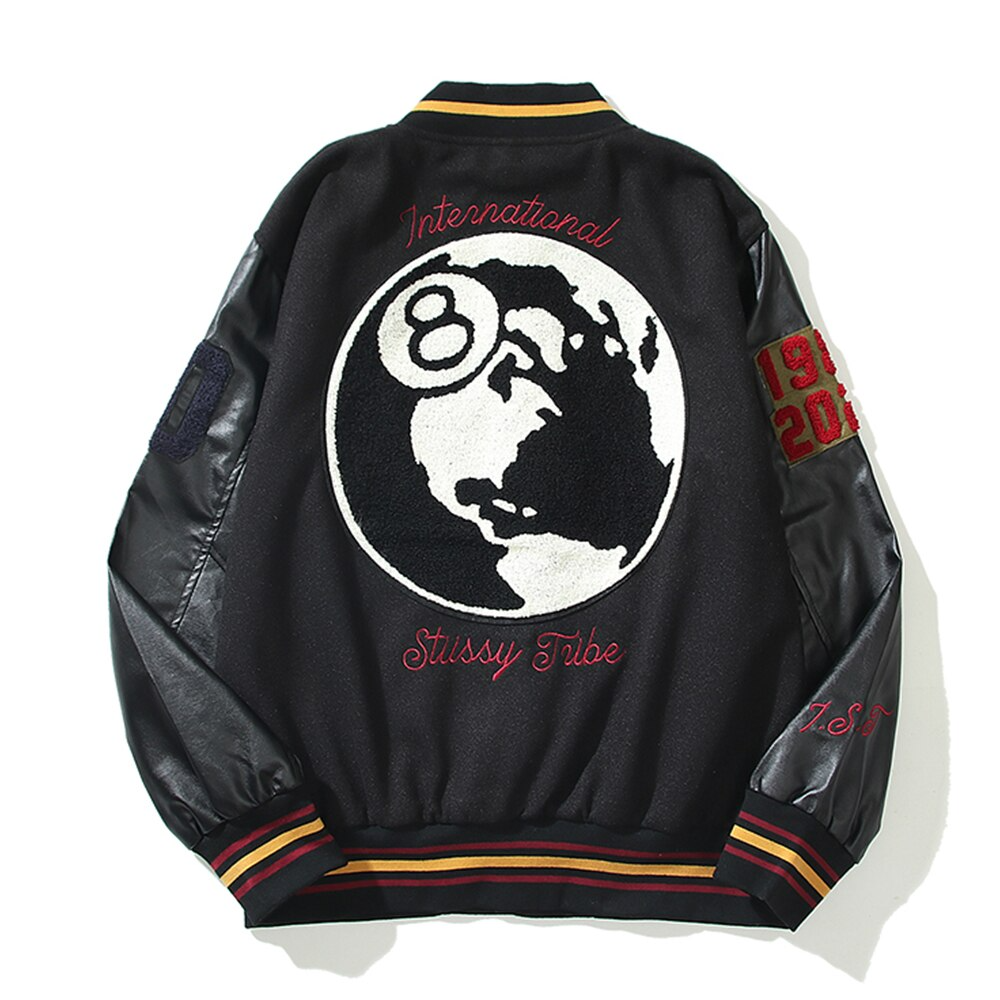 Y2K Aesthetic Eight Number Baseball Jacket - Vintage 90s Grunge Style for Trendy Outfits