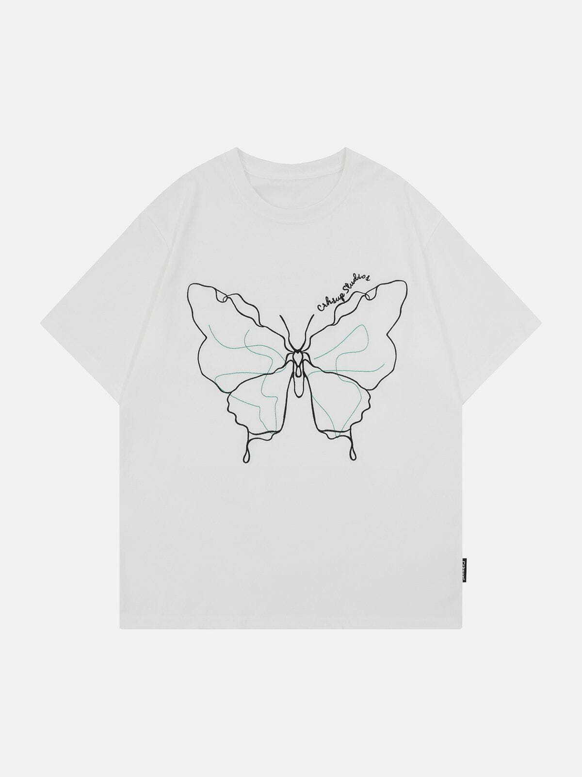 Y2K Aesthetic Embroidery Butterfly Tee - Trendy Summer Outfit for Grunge & 90s Fashion Lovers