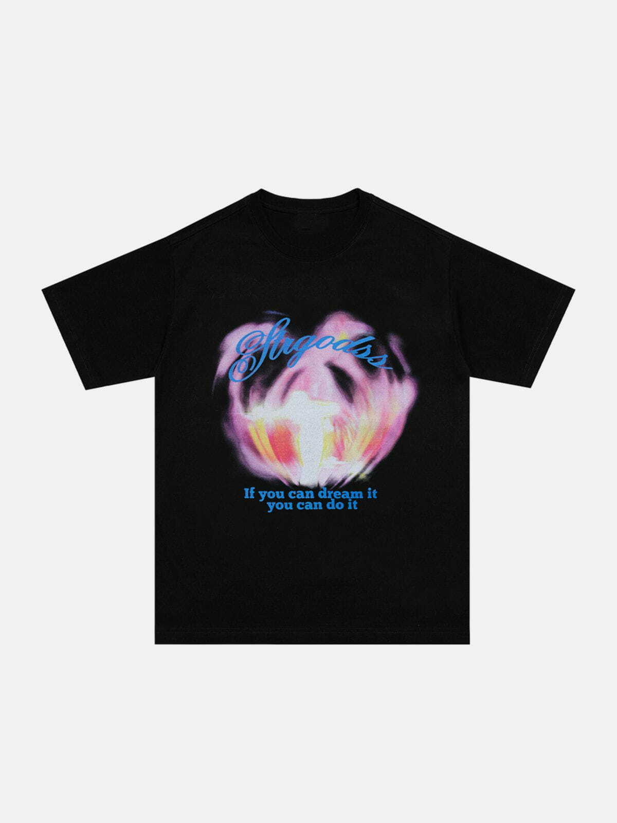 Y2K Aesthetic Flame Elements Print Tee - Trendy Grunge Style for Summer Outfits & 90s Vibes