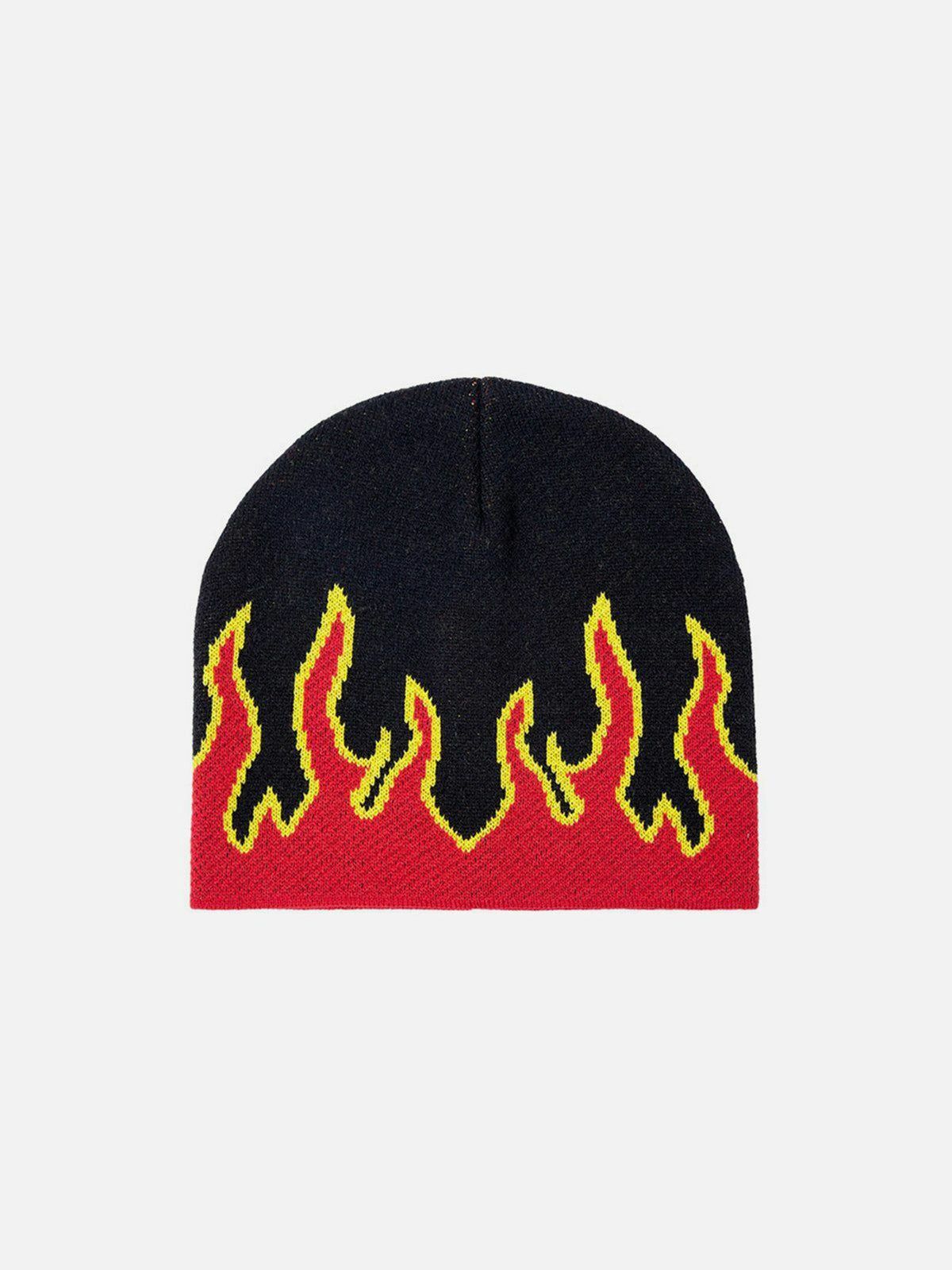 Y2K Aesthetic Flame Elements Trucker Hat - Perfect for 90s Grunge & Summer Outfits