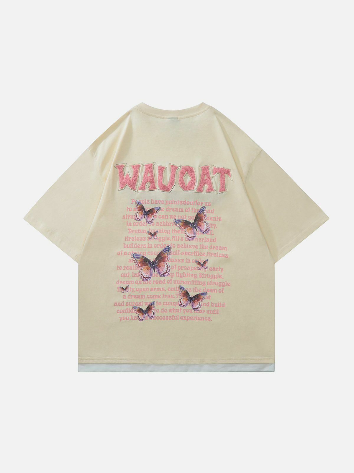 Y2K Aesthetic Flocked Letters Butterfly Print Tee - Trendy Summer Outfit for 90s Fashion Lovers