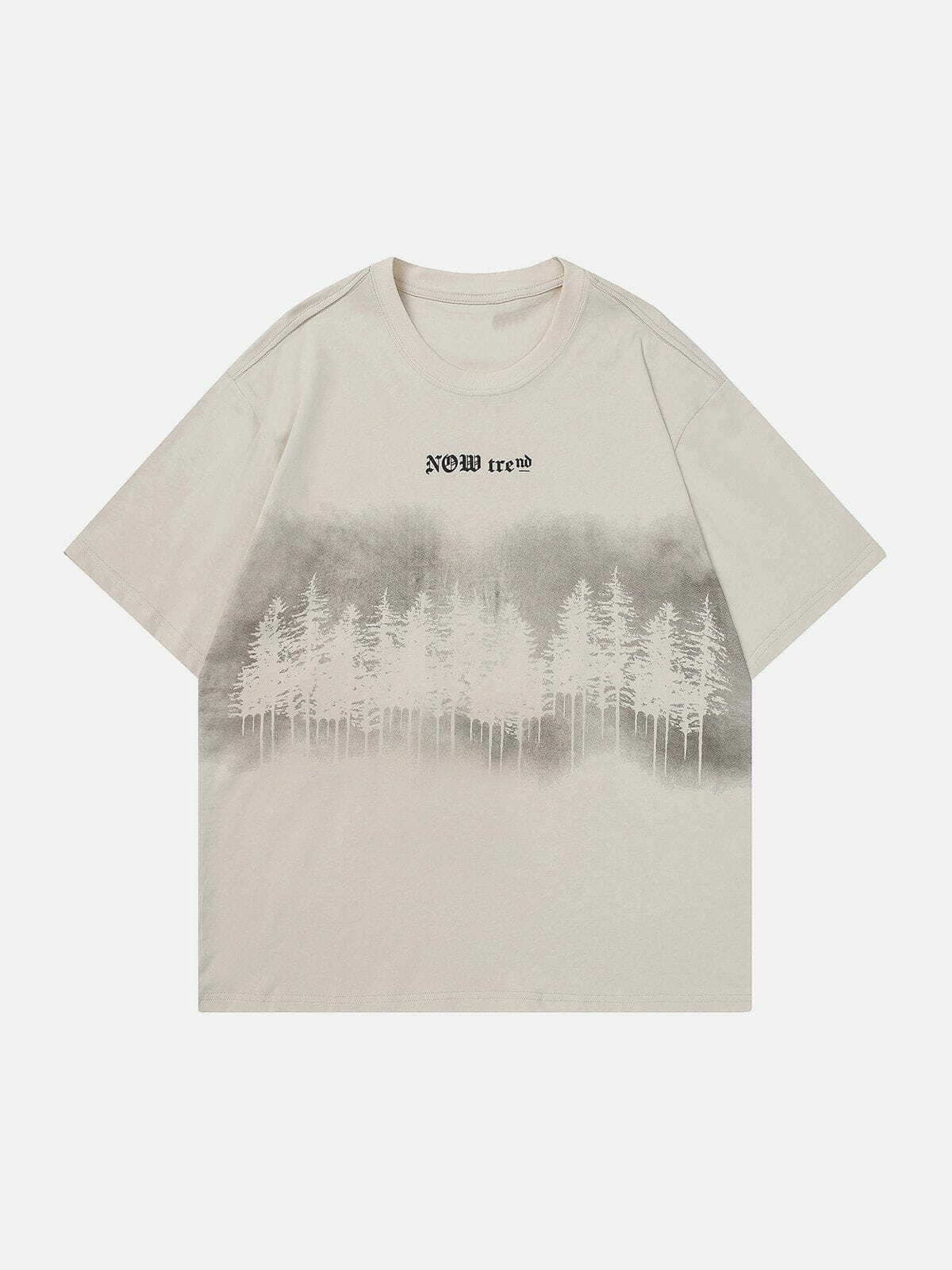 Y2K Aesthetic Forest Inkjet Print Tee - Vintage 90s Grunge Style for Trendy Summer Outfits